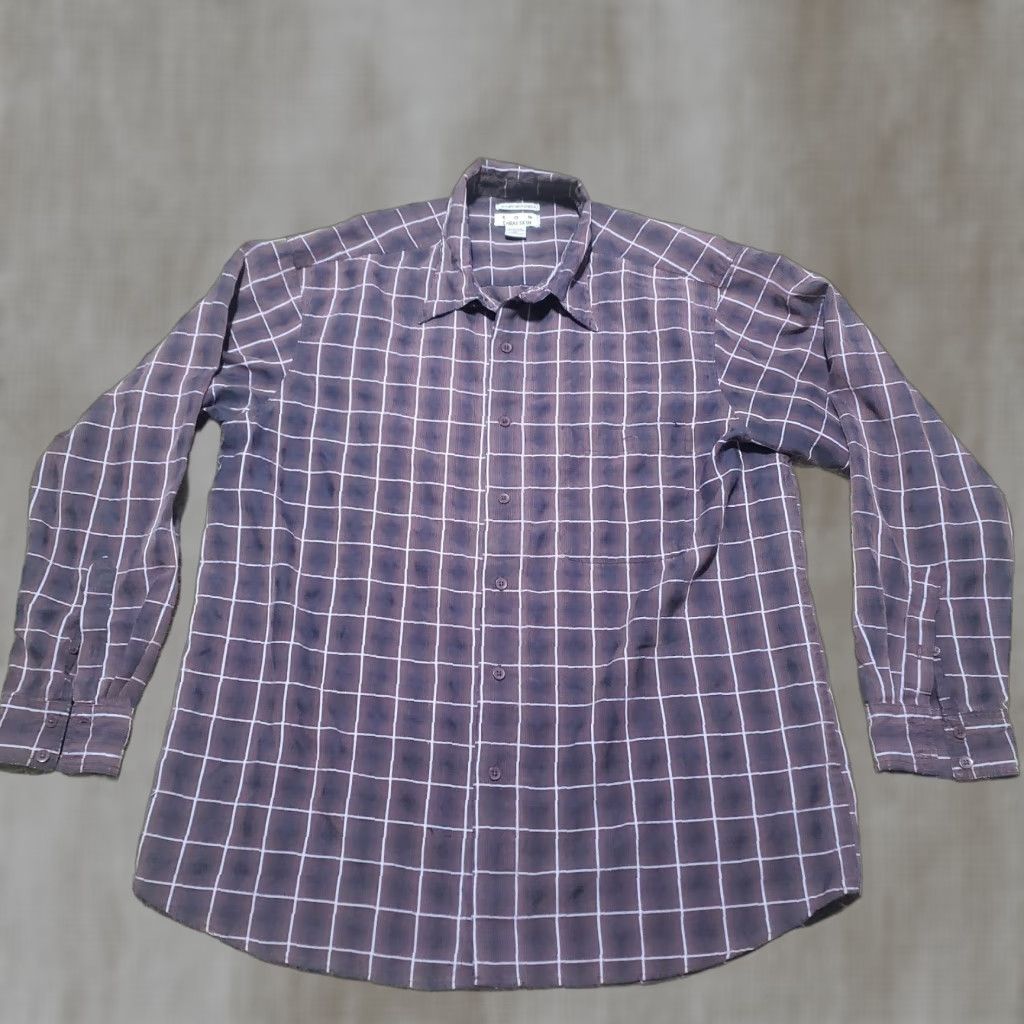 Vintage RON CHERESKIN Shirt Button-Up XL Brown Plaid Long Sleeve Men’s XL Sueded Luxe Microfiber Polyester Rayon Casual Classic Size US XL / EU 56 / 4 - 1 Thumbnail