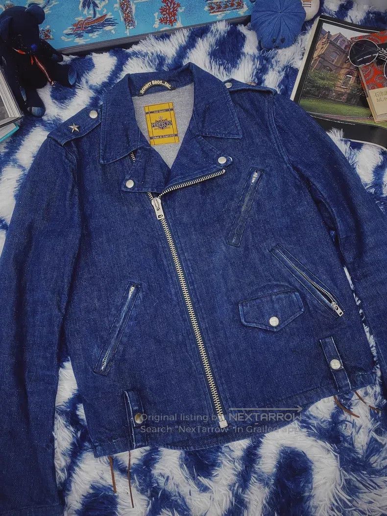 Schott Schott Denim Motorcycle Jacket Size US XS / EU 42 / 0 - 4 Thumbnail