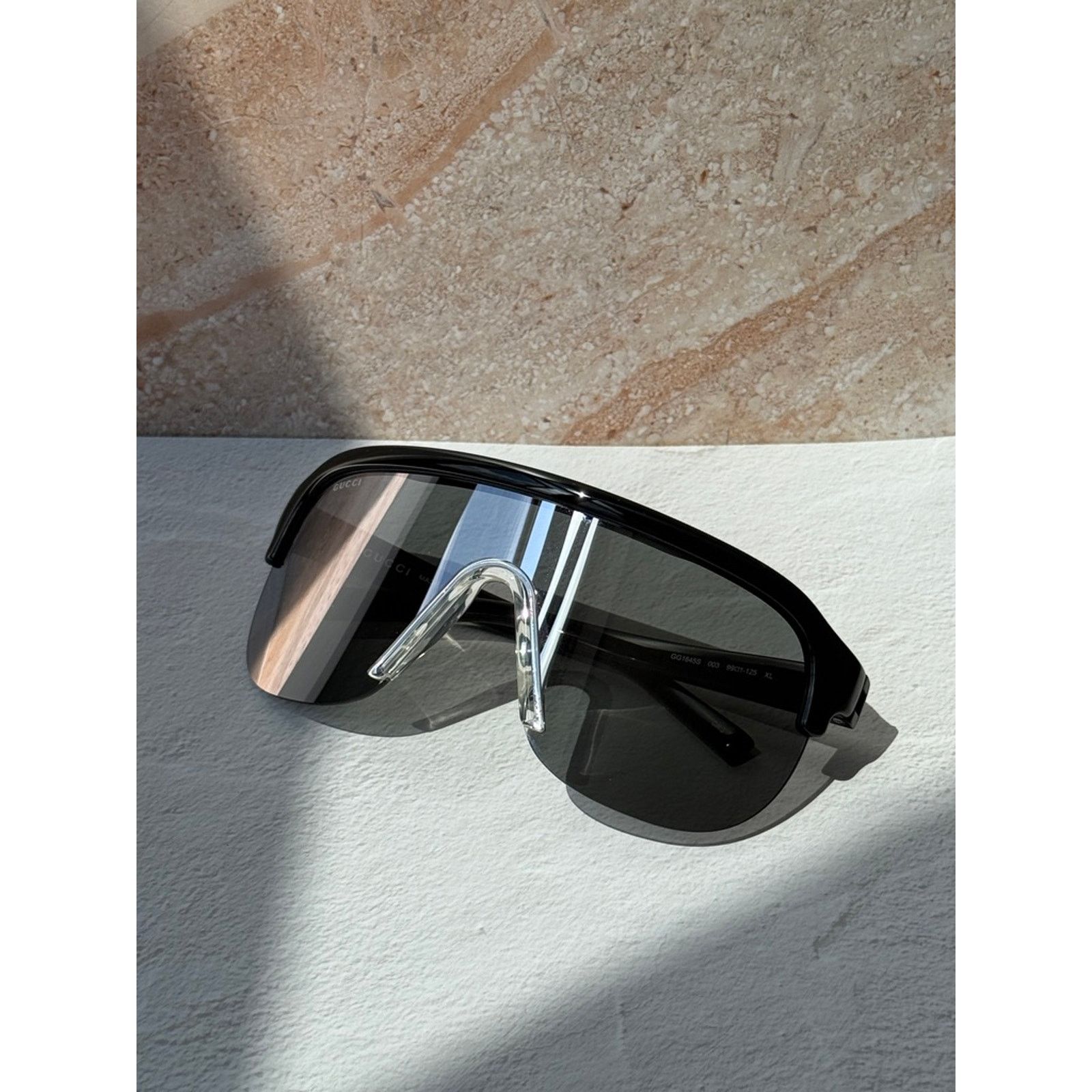 Gucci NEW Gucci GG1645S Black Silver Mask Mirror Sunglasses $390 Size ONE SIZE - 8 Thumbnail