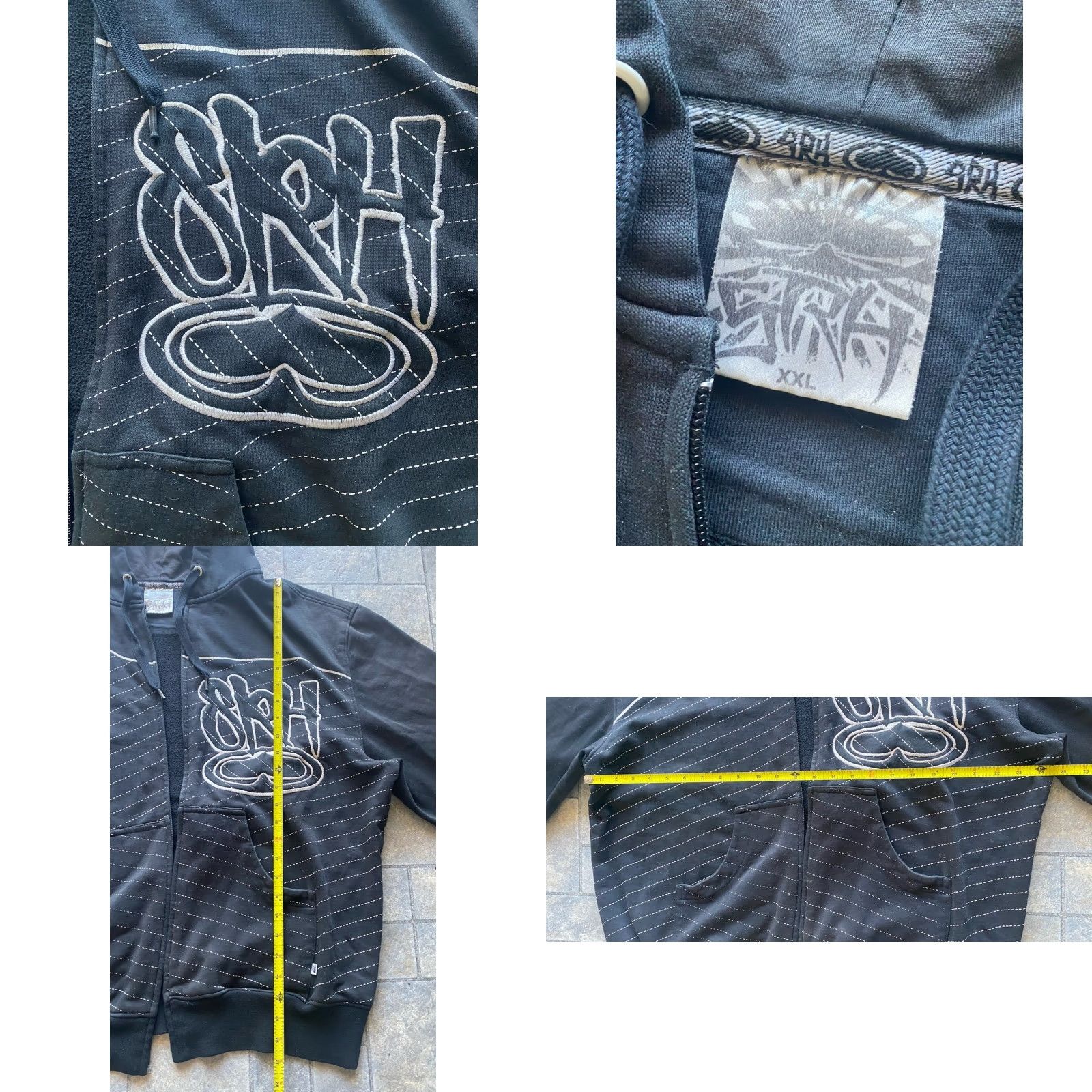 Vintage Y2K SRH Hoodie Men Black 2XL Full Zip Zipper Broken Size US XXL / EU 58 / 5 - 8 Thumbnail