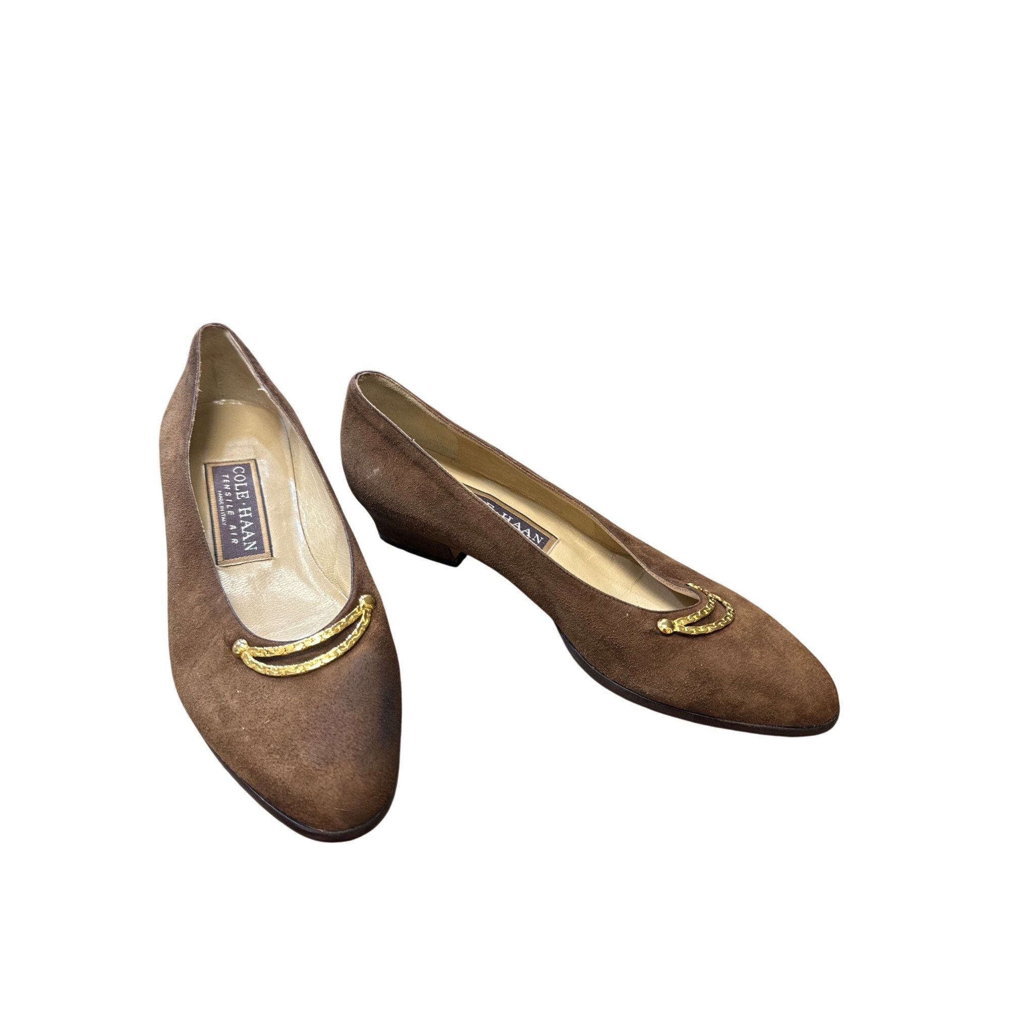 Cole Haan Cole Haan Womens Brown Suede Kitten Heels Size 5B SKU 6857 Size US 5 / IT 35 - 1 Thumbnail