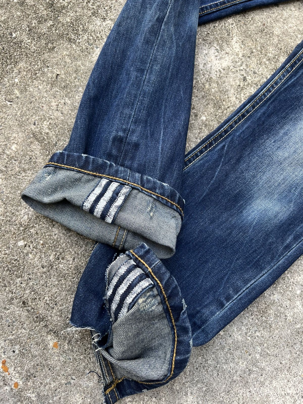 Adidas × Diesel 💥Vintage Diesel Industry x Adidas Distress Jean Size US 29 - 25 Thumbnail