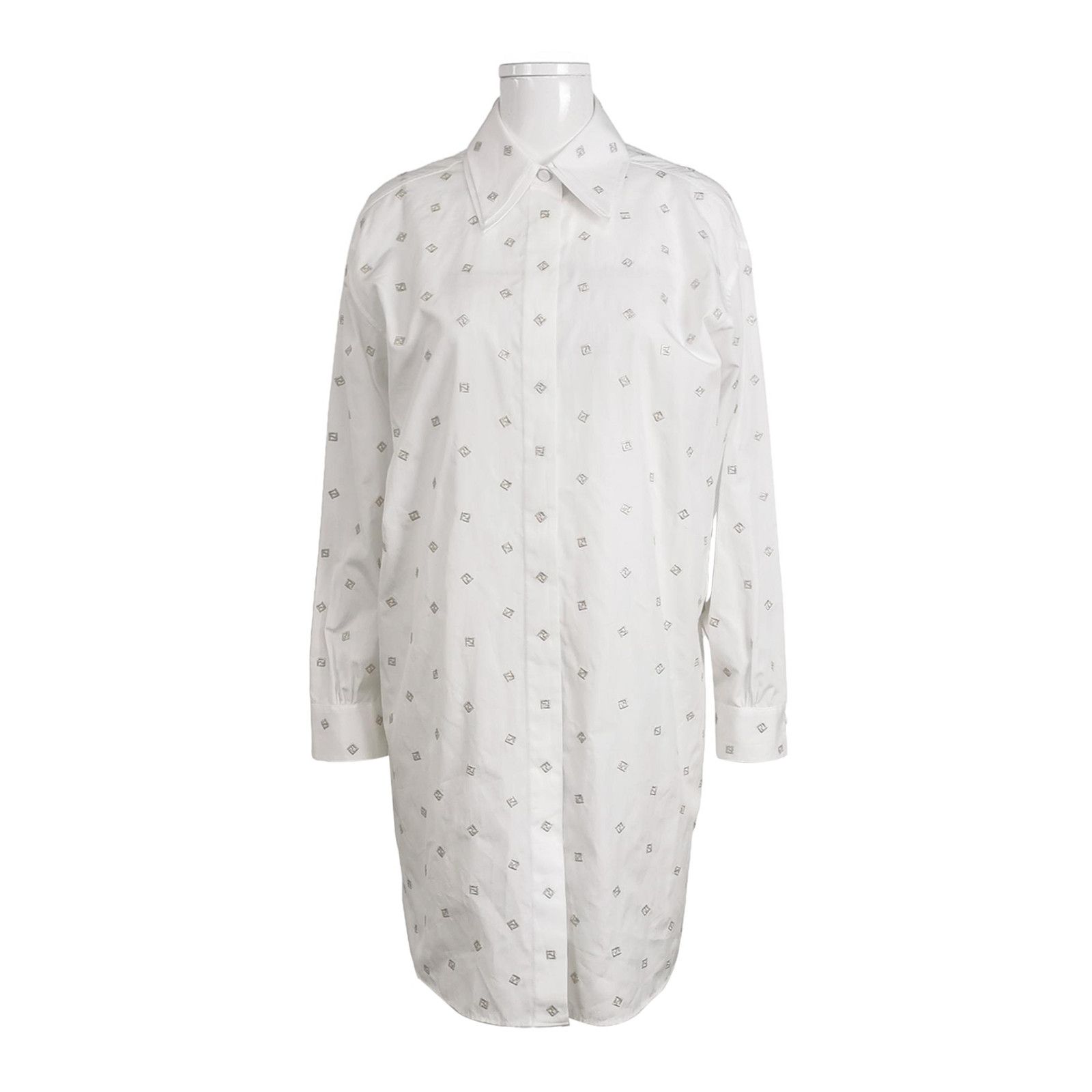 fendi white shirt dress Fendi Off-shoulder linen shirt dress Fendi
