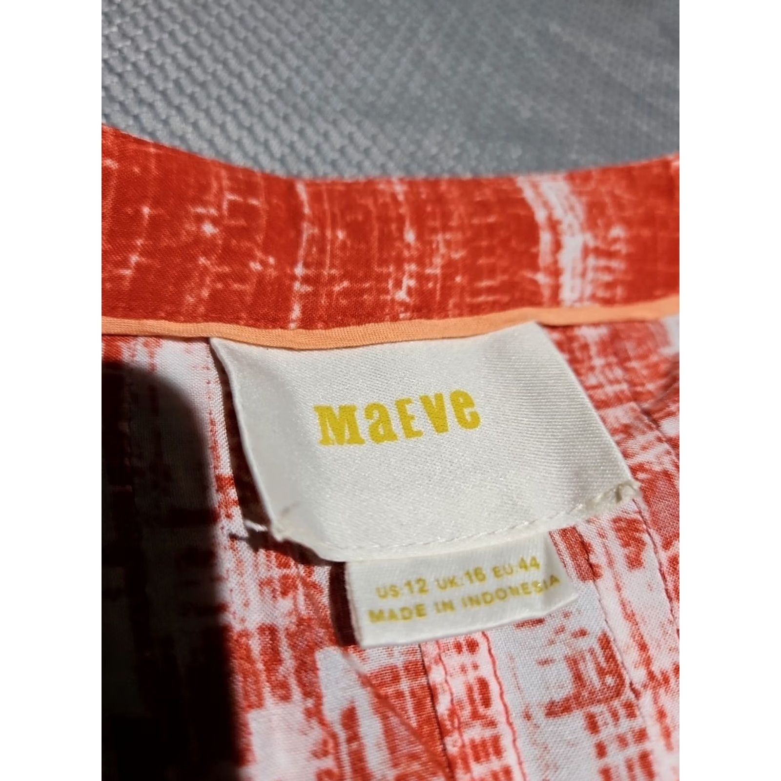 Anthropologie MAEVE ANTHROPOLOGIE Shirt Womens Size 12 Orange Calia Button Tunic Roll Tab Top Vintage No Size XL / US 12-14 / IT 48-50 - 6 Thumbnail