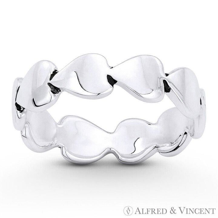Other Multi-Heart Stackable Eternity Ring in .925 Sterling Silver Size ONE SIZE - 1 Preview