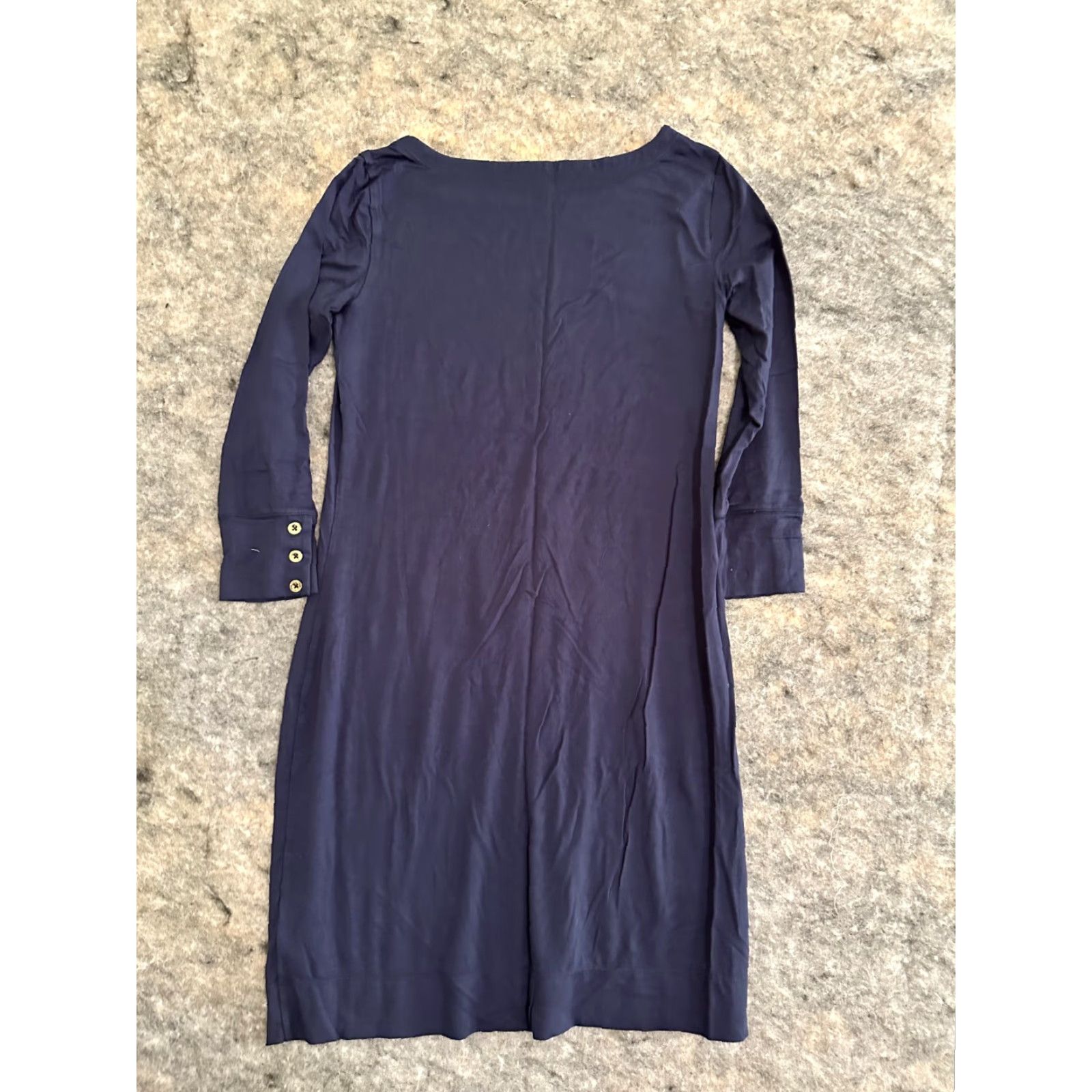 Lilly Pulitzer Lilly Pulitzer Dress XS Blue Striped Knit Lightweight T-Shirt Dress Long Sleeve Boat Neck Pullover Casual Party/Cocktail Travel Womens Size XS / US 0-2 / IT 36-38 - 5 Thumbnail