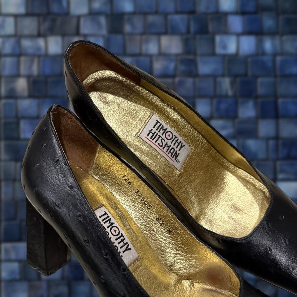 Vintage VINTAGE Timothy Hitsman Heels Women Pump Square Toe Leather Black 8.5 M Spain Size US 9 / IT 39 - 1 Thumbnail