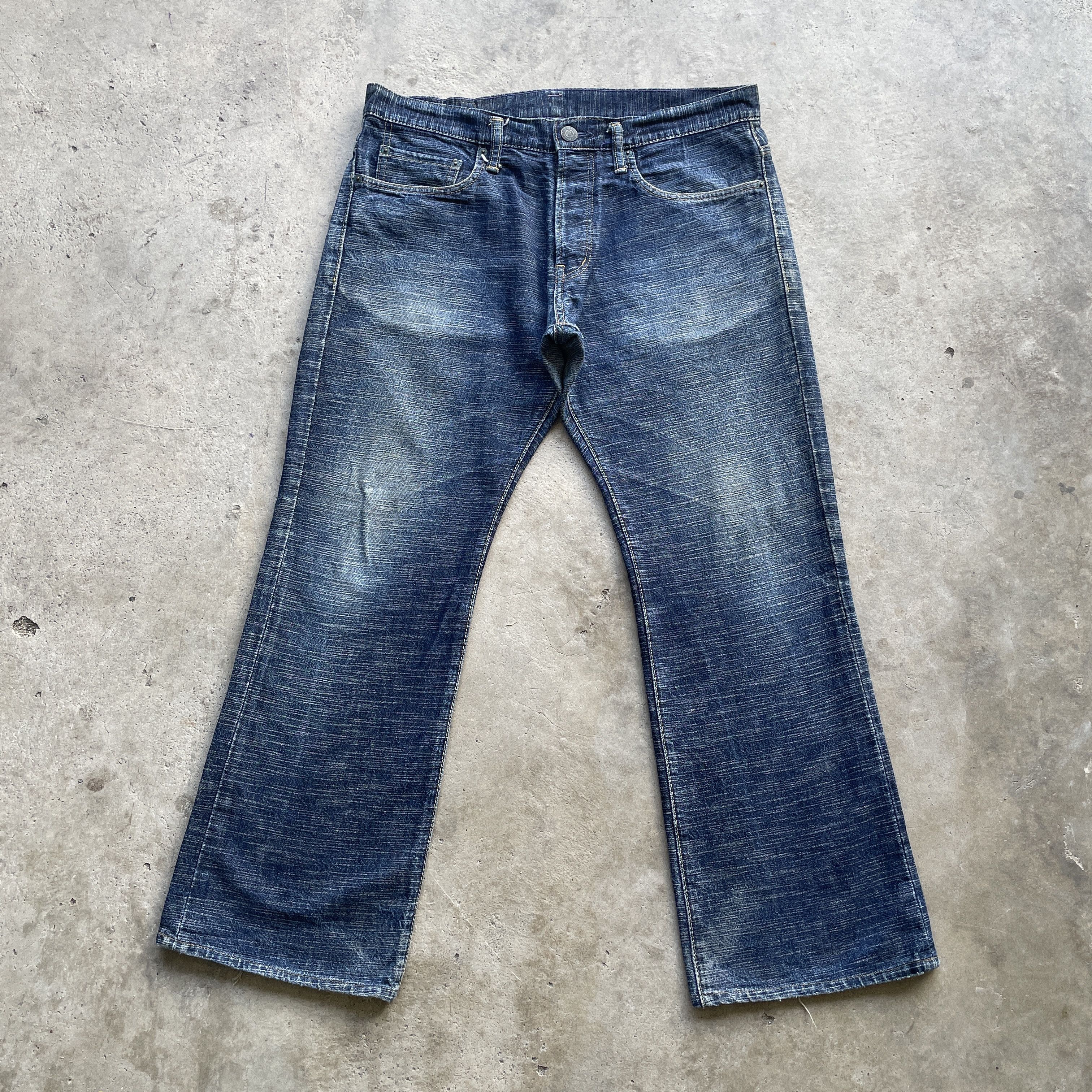 Japanese Brand W35x28.5 Vintage Japanese Denim Faded Button Fly Jeans Pants Size US 35 - 3 Thumbnail