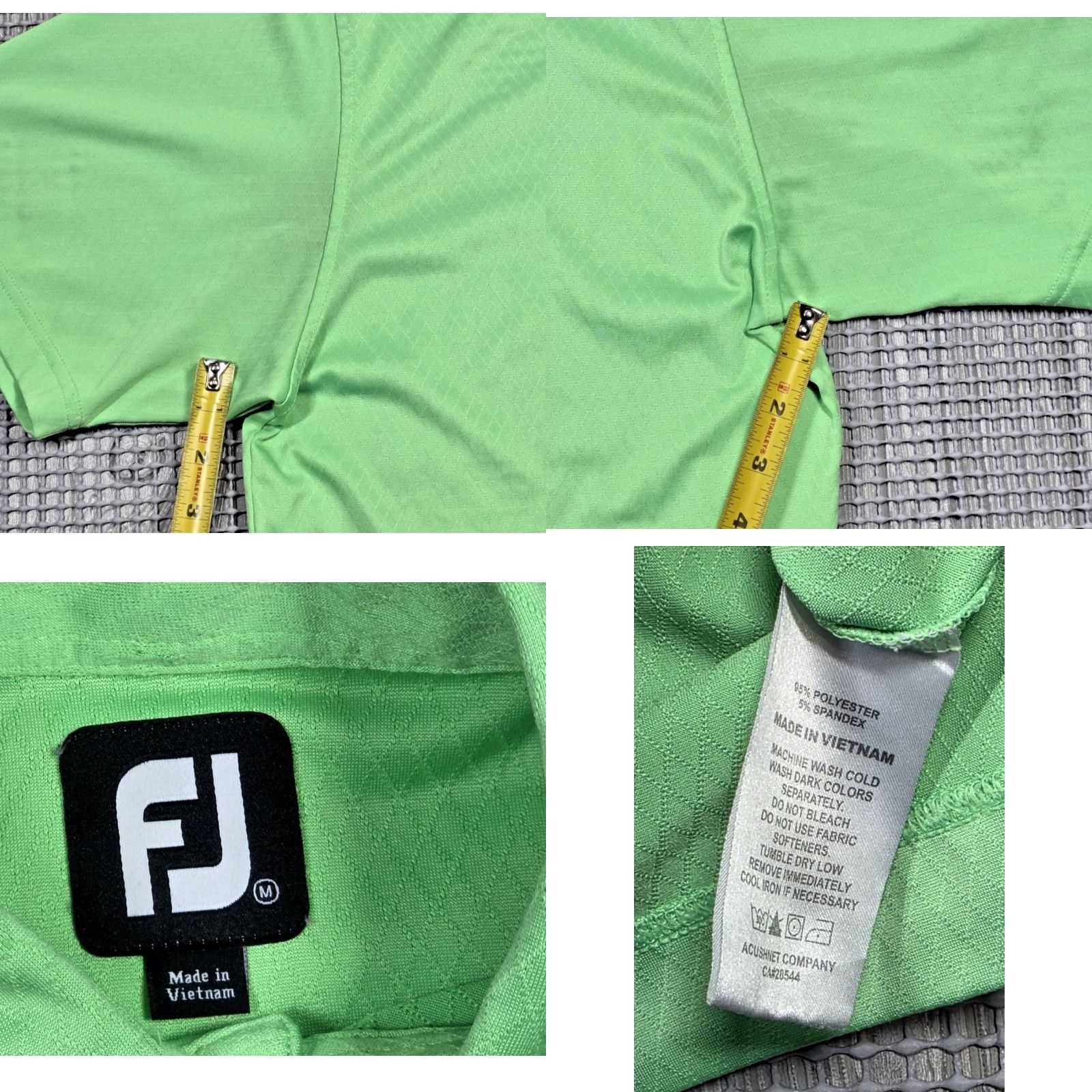 Footjoy FootJoy Men’s M Short Sleeve Green Argyle Performance Golf Polo Shirt Size US M / EU 48-50 / 2 - 8 Thumbnail
