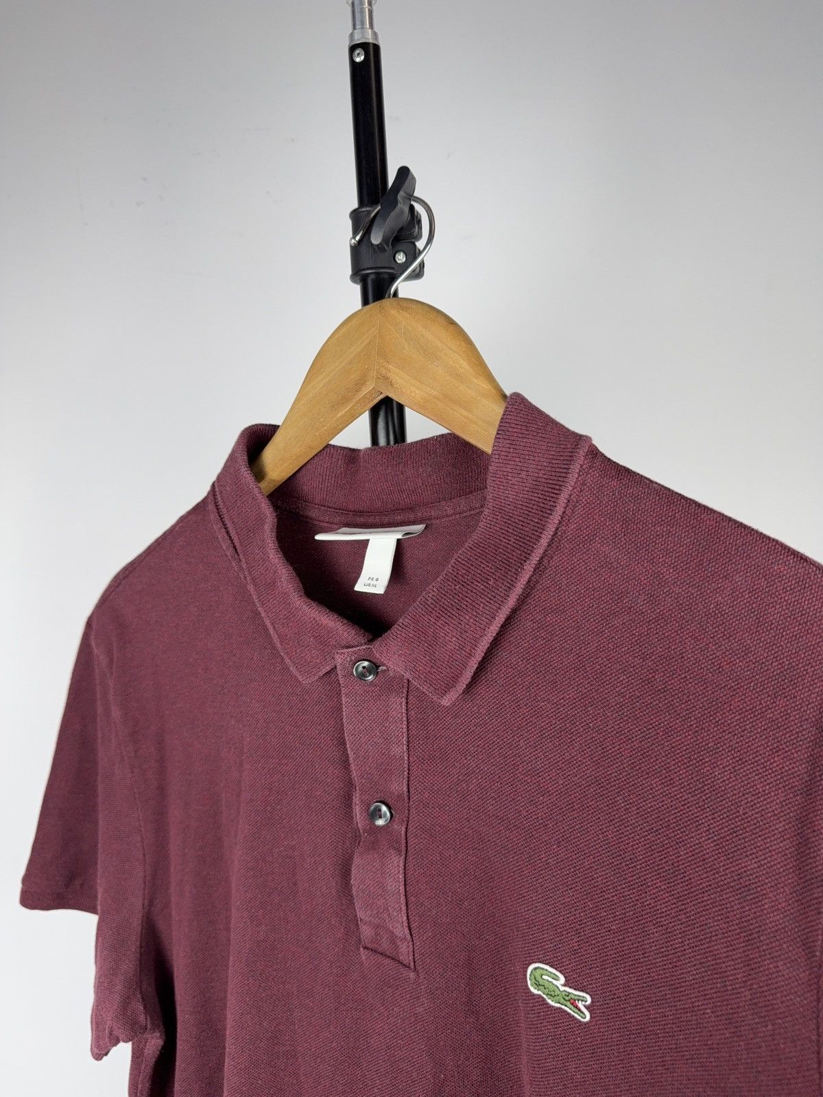 Lacoste Luxury Lacoste Burgundy Polo Shirt Classic Crocodile Logo Size US XL / EU 56 / 4 - 5 Thumbnail