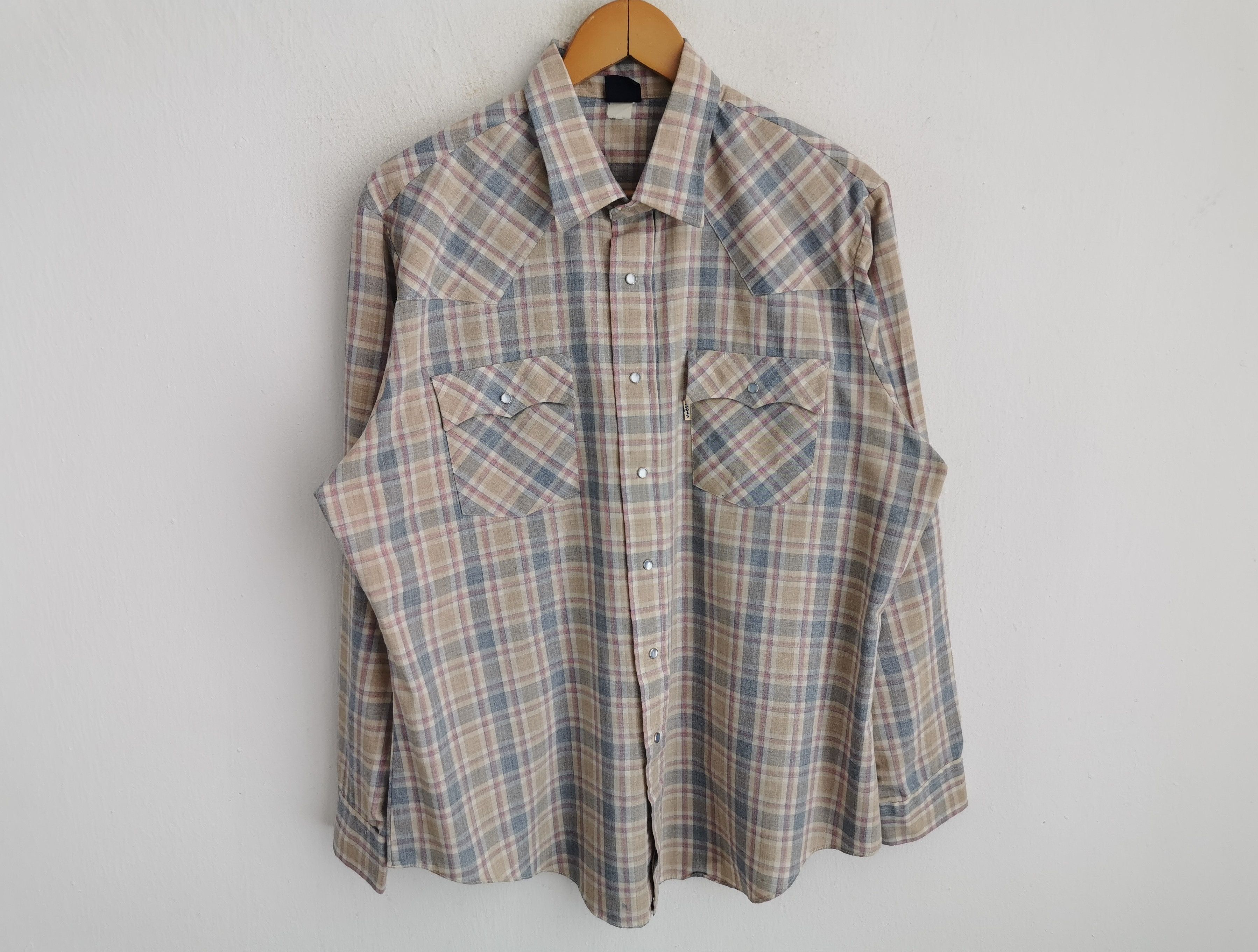 Vintage 90s Levis Checkred Button Shirt Size XL