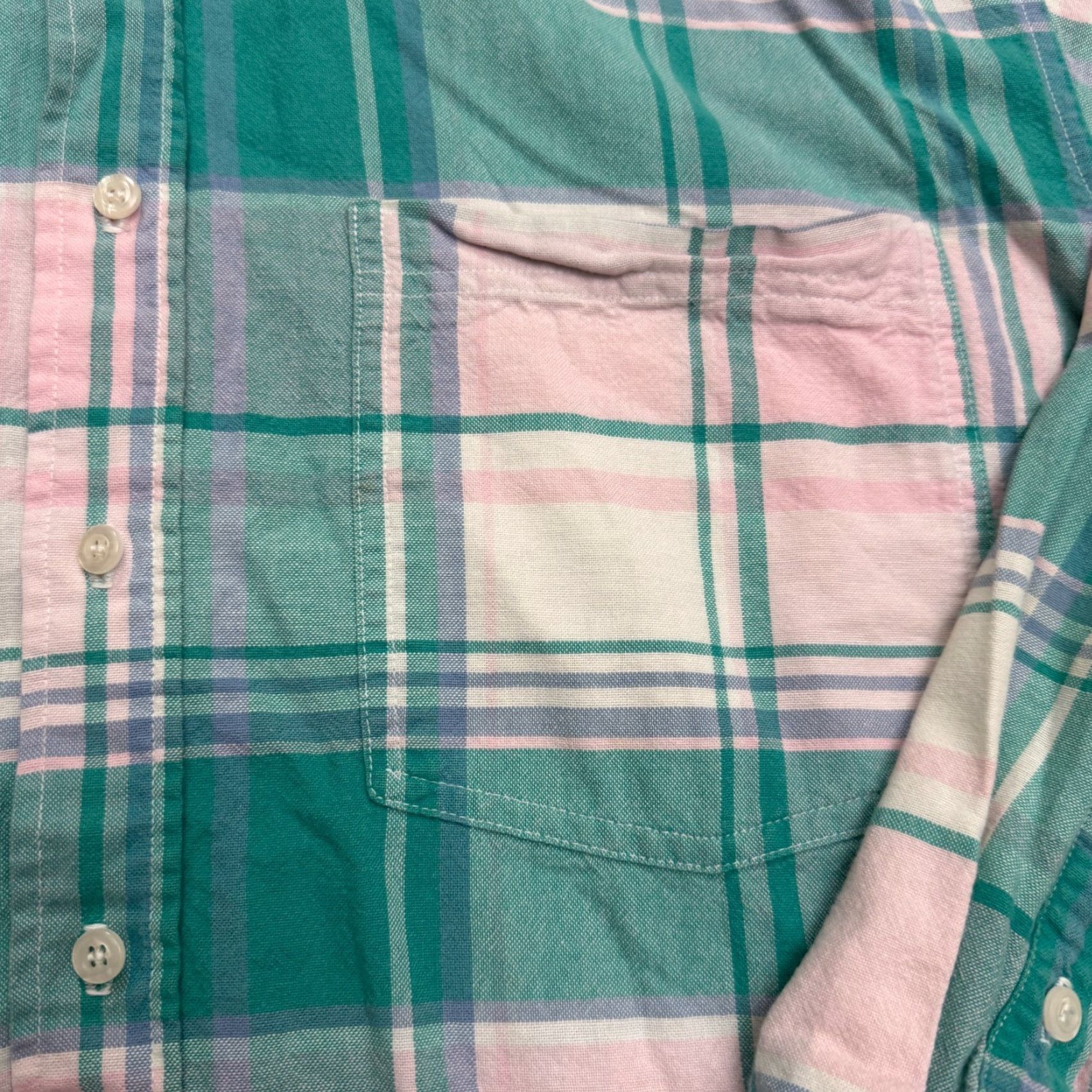 American Eagle Outfitters VINTAGE American Eagle Button Down Shirt Mens Medium Green Pink Plaid Cotton 90s Casual Size US M / EU 48-50 / 2 - 4 Thumbnail