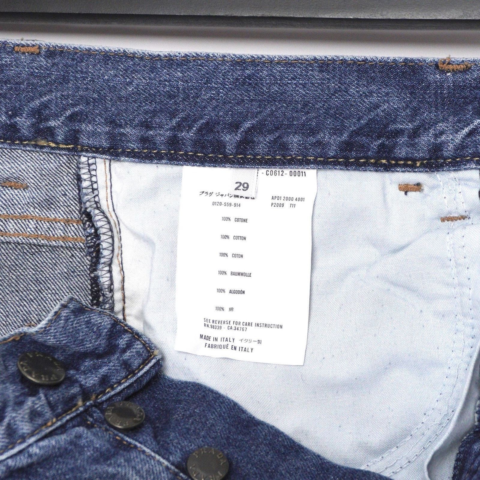 Prada Prada 2000 Linea Rossa Tab Patchwork Indigo Denim Pant Jeans Size US 29 - 8 Thumbnail