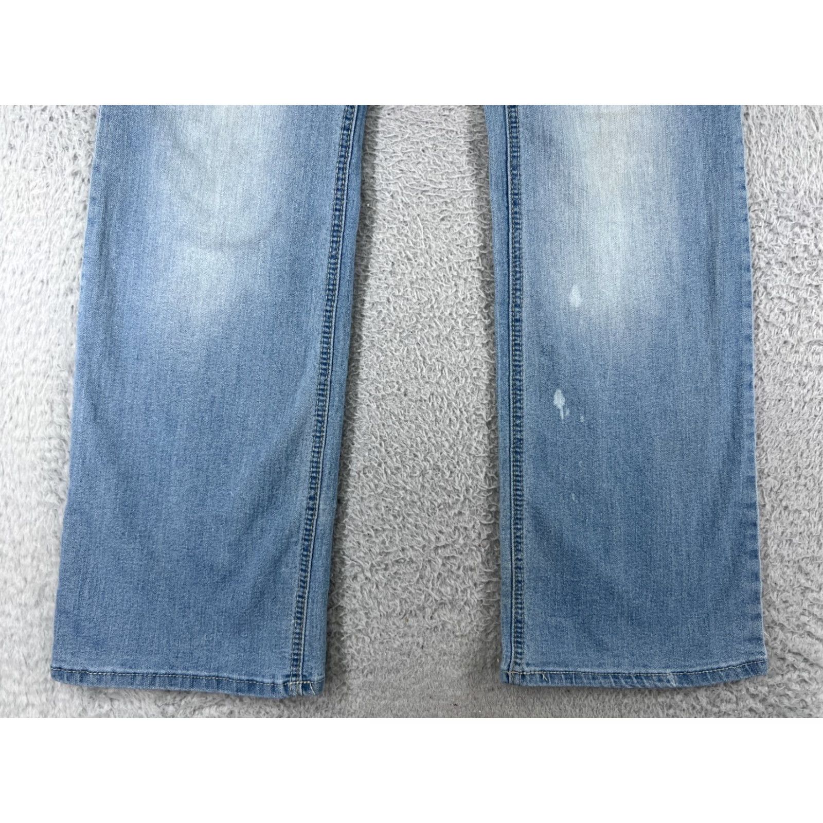 Vintage No Boundaries Jeans Womens 11 Blue Denim Bootcut Light Wash Cotton Blend Regular 5-Pocket Design Cowboy Southwestern American Boyfriend Style Womens Size 32" / US 10 / IT 46 - 5 Thumbnail