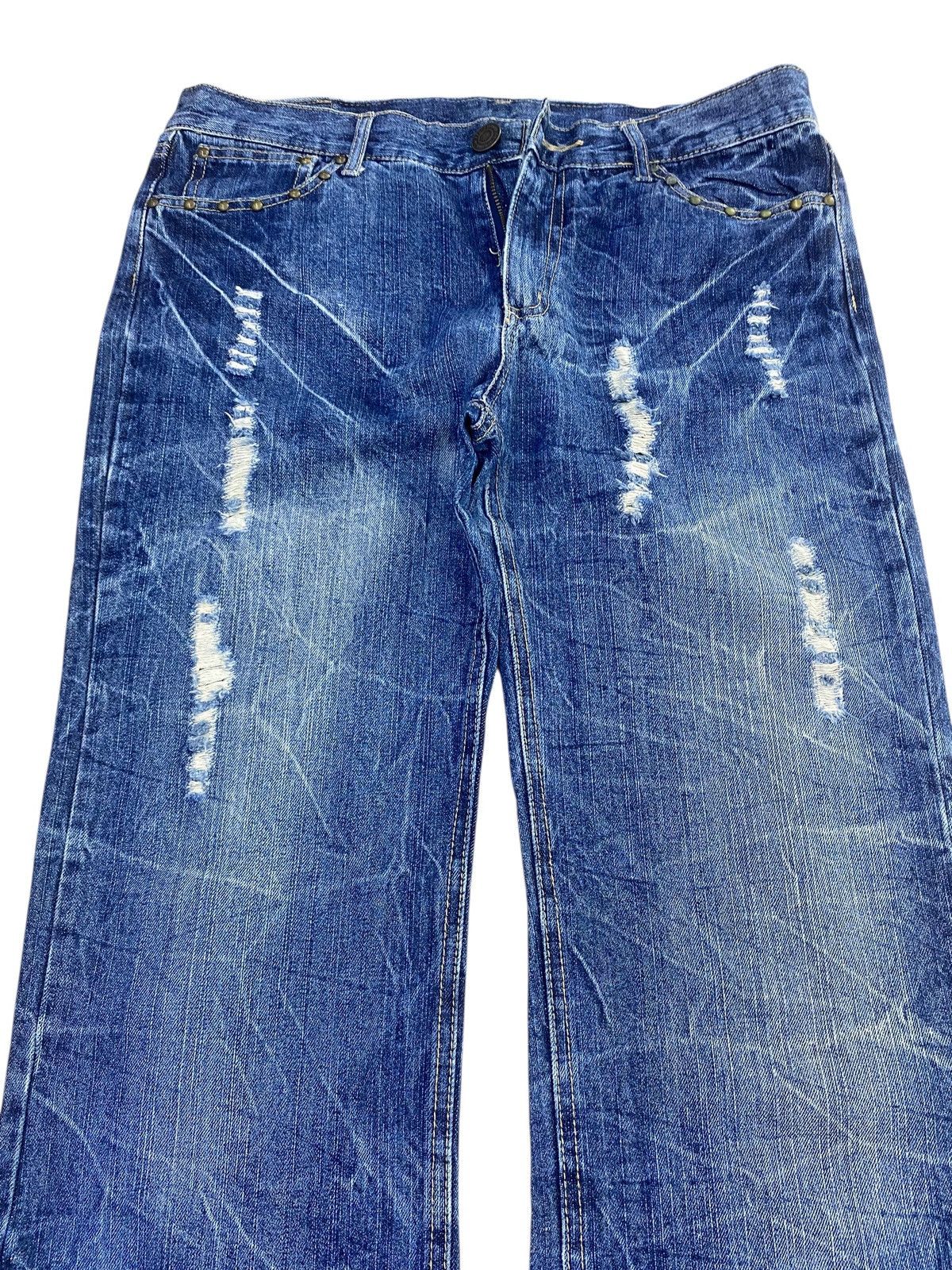 Japanese Brand Back & Forth Brand Thunder Wqsh Style Ripped Jeans Size US 34 / EU 50 - 2 Thumbnail
