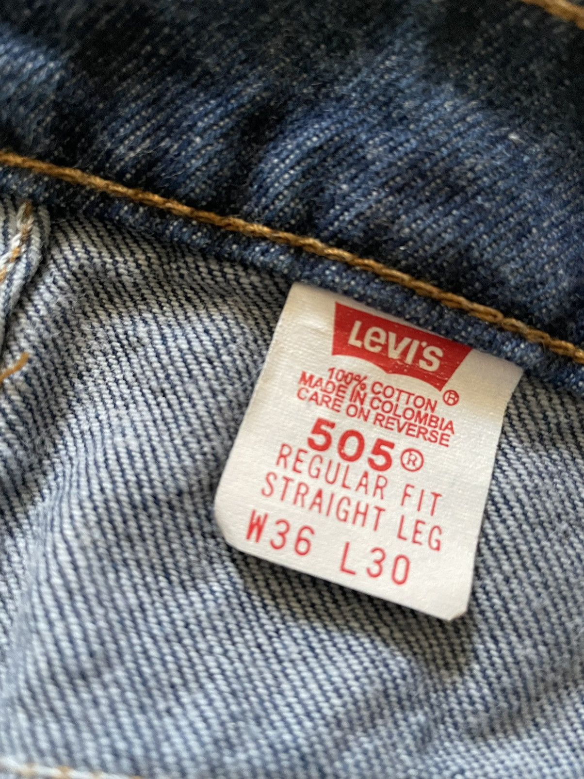 Levi's VTG 90s Levis 505 Regular Fit Straight Leg Sz 36x30 Size US 36 / EU 52 - 8 Thumbnail