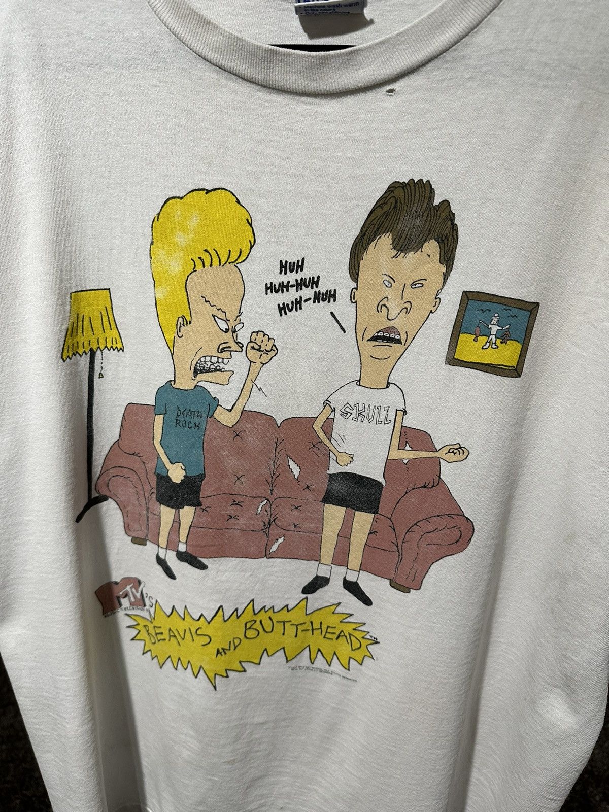 Cartoon Network Vintage Beavus and Butthead Huh Huh 1993 MTV White T-Shirt Size US XL / EU 56 / 4 - 3 Thumbnail