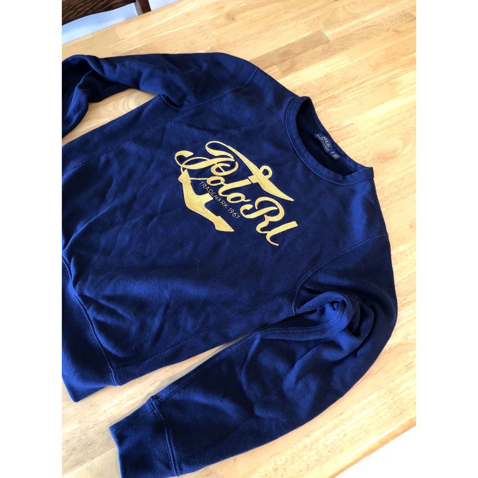Polo Ralph Lauren Polo Ralph Lauren Sweatshirt Womens Small Petite Anchor Pullover Embroidered Crew Neck Navy Blue Size S / US 4 / IT 40 - 4 Thumbnail