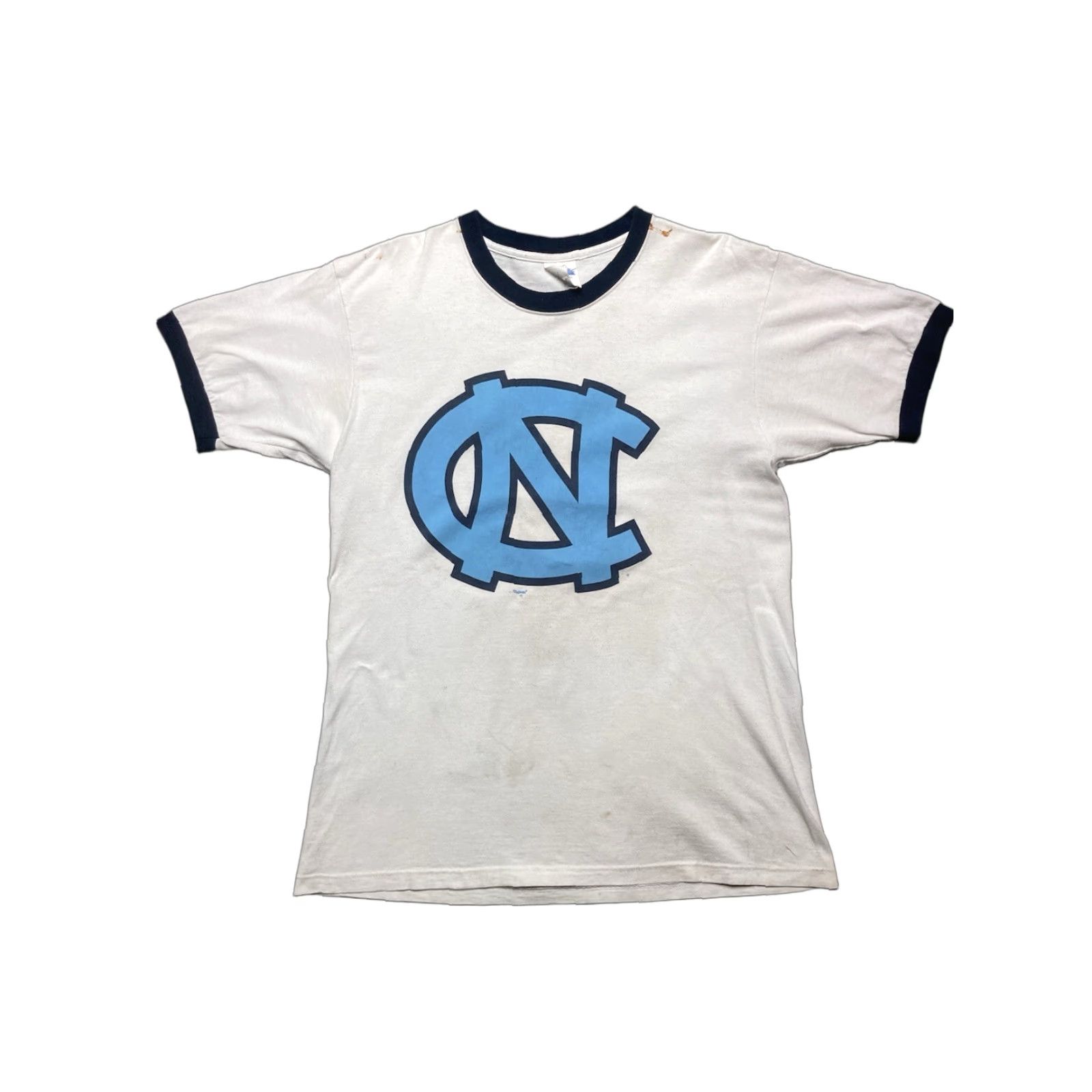 Vintage VINTAGE Majestic UNC Tar Heels University T-Shirt Ringer NCAA White Large Men Size L Shirt Size US L / EU 52-54 / 3 - 1 Thumbnail