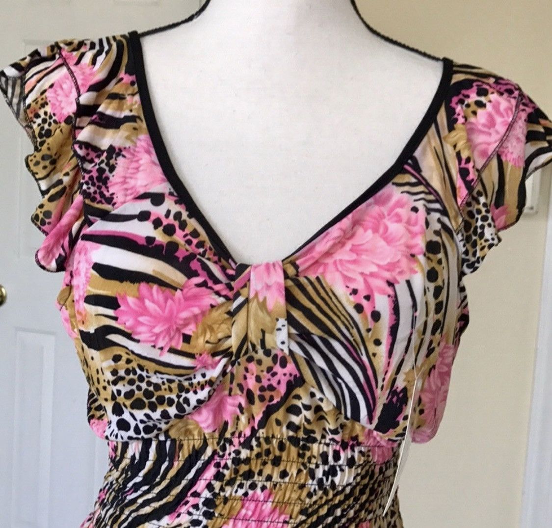 Other YPP EMBROIDERED MULTI ANIMAL PRINT ABOVE KNEE DRESS Size M / US 6-8 / IT 42-44 - 3 Thumbnail