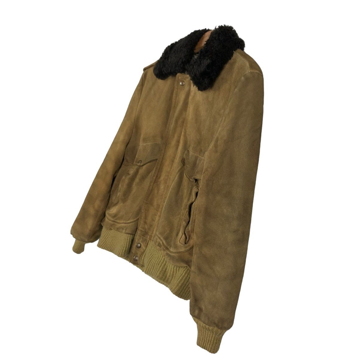 Genuine Leather 🔥TRUE VINTAGE 70’s WILLIAM BARRY USA SHERPA LINING MILITARY Size US M / EU 48-50 / 2 - 2 Thumbnail