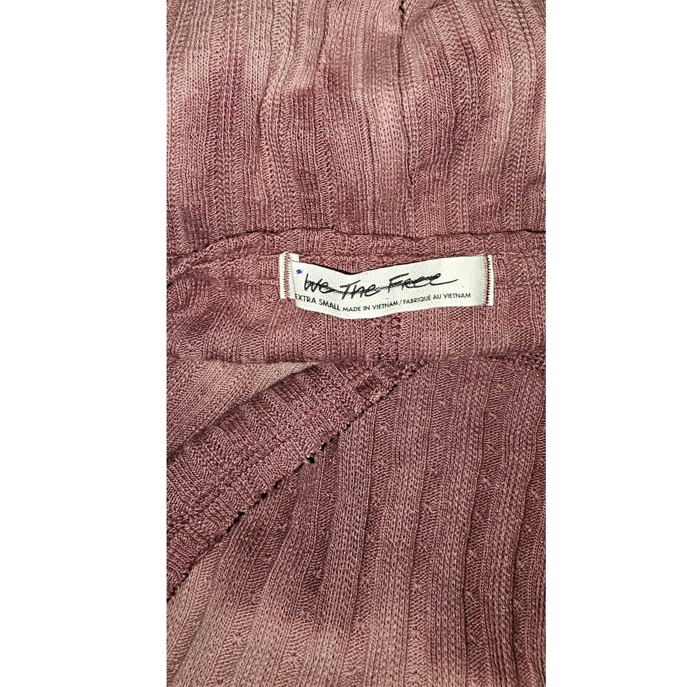 Free People New WTF Sunset Ribbed Tie Dye Long Sleeve Top $128 X-SMALL Size XS / US 0-2 / IT 36-38 - 4 Thumbnail