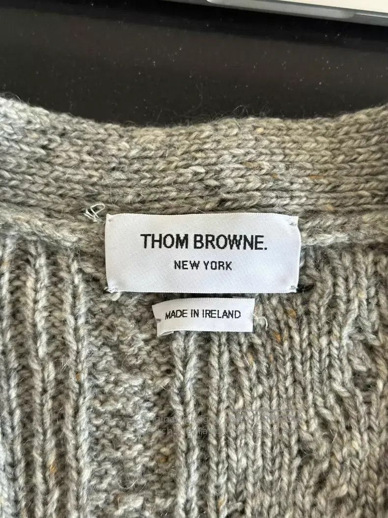 Thom Browne Thom Browne Gray Wool Cardigan Size US L / EU 52-54 / 3 - 3 Thumbnail