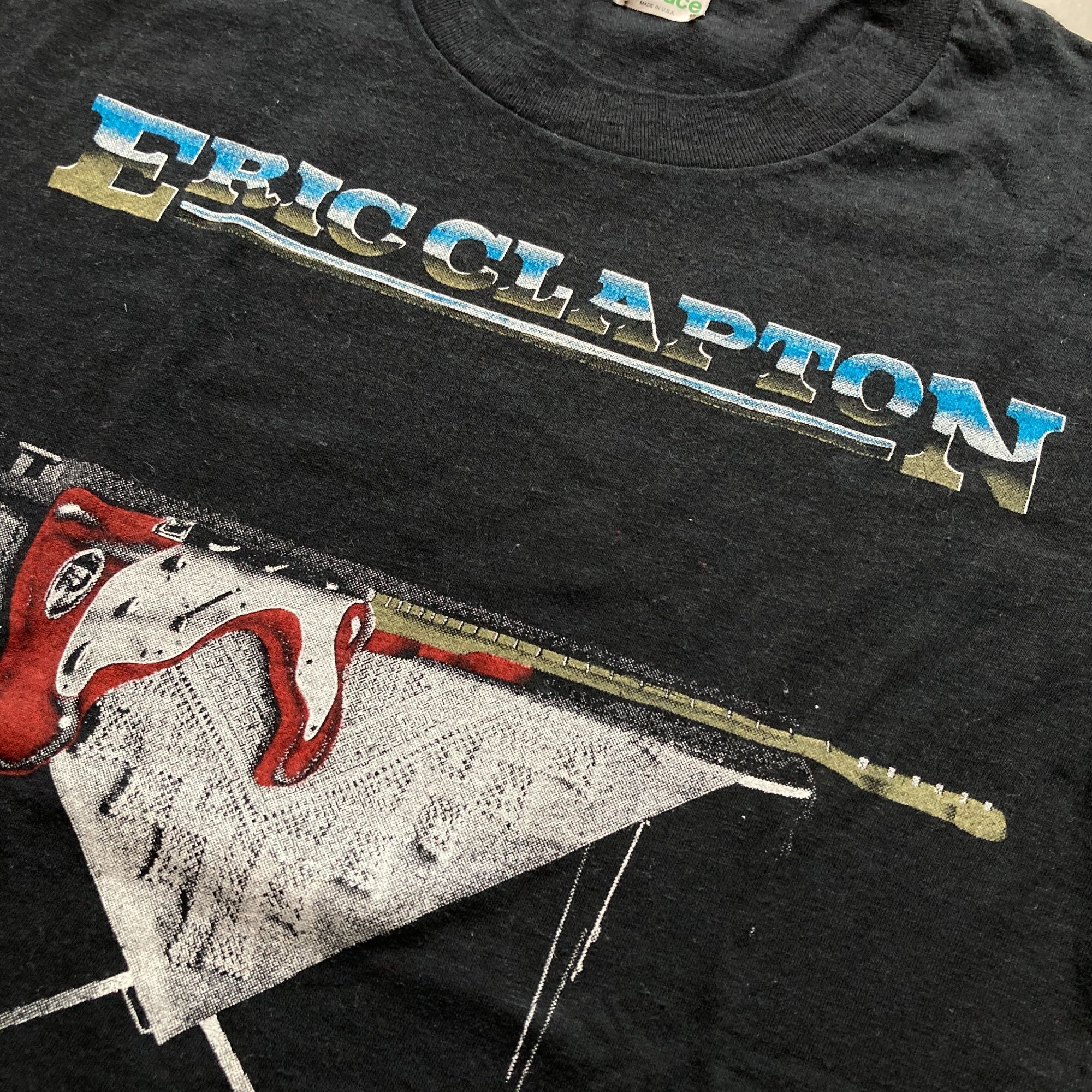 Spruce Vintage 1983 Eric Clapton U.K. European Tour T-Shirt Black M Size US S / EU 44-46 / 1 - 4 Thumbnail