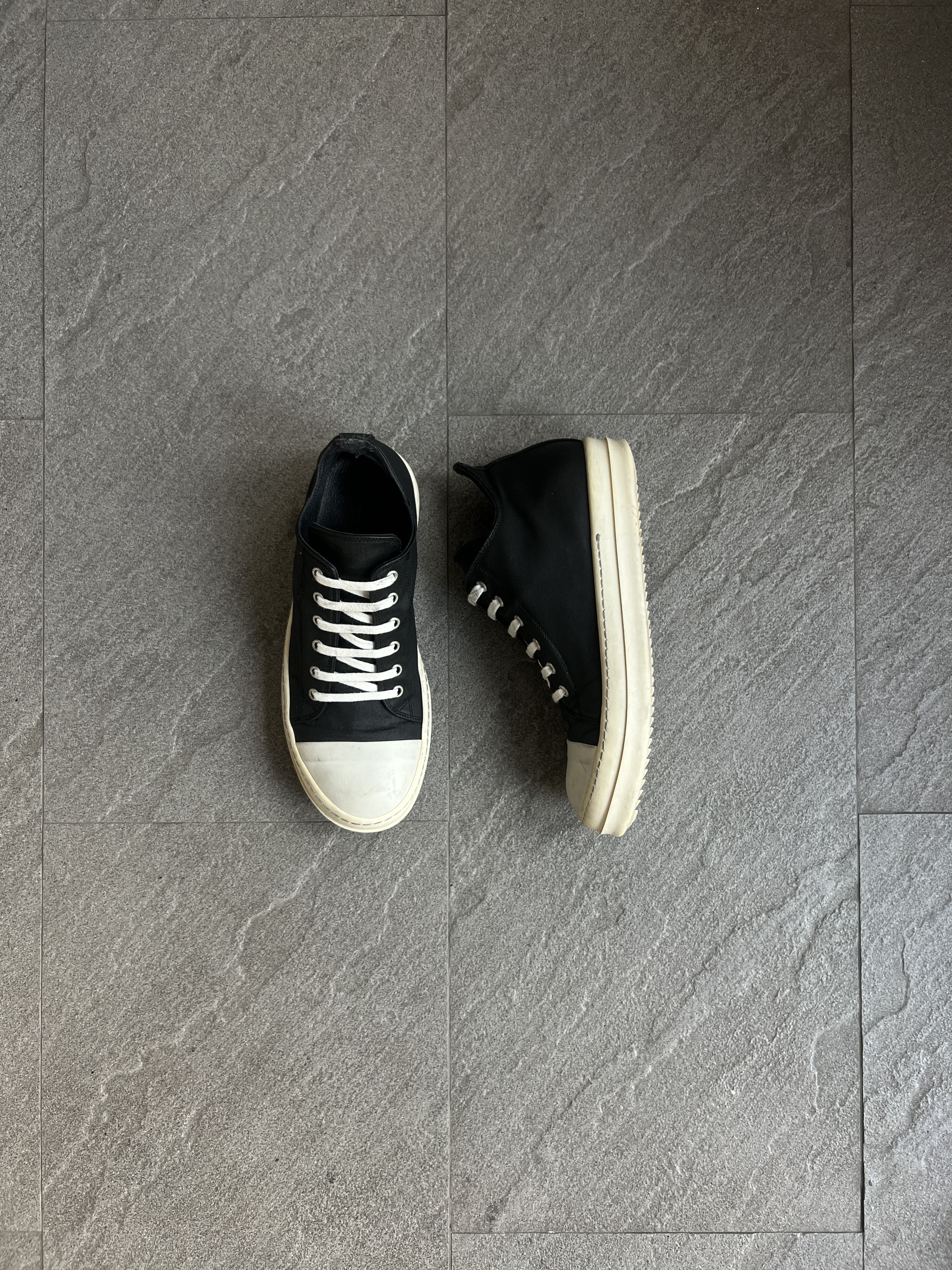 Rick Owens Drkshdw Rick Owens DRKSHDW Low Ramones Canvas Black 