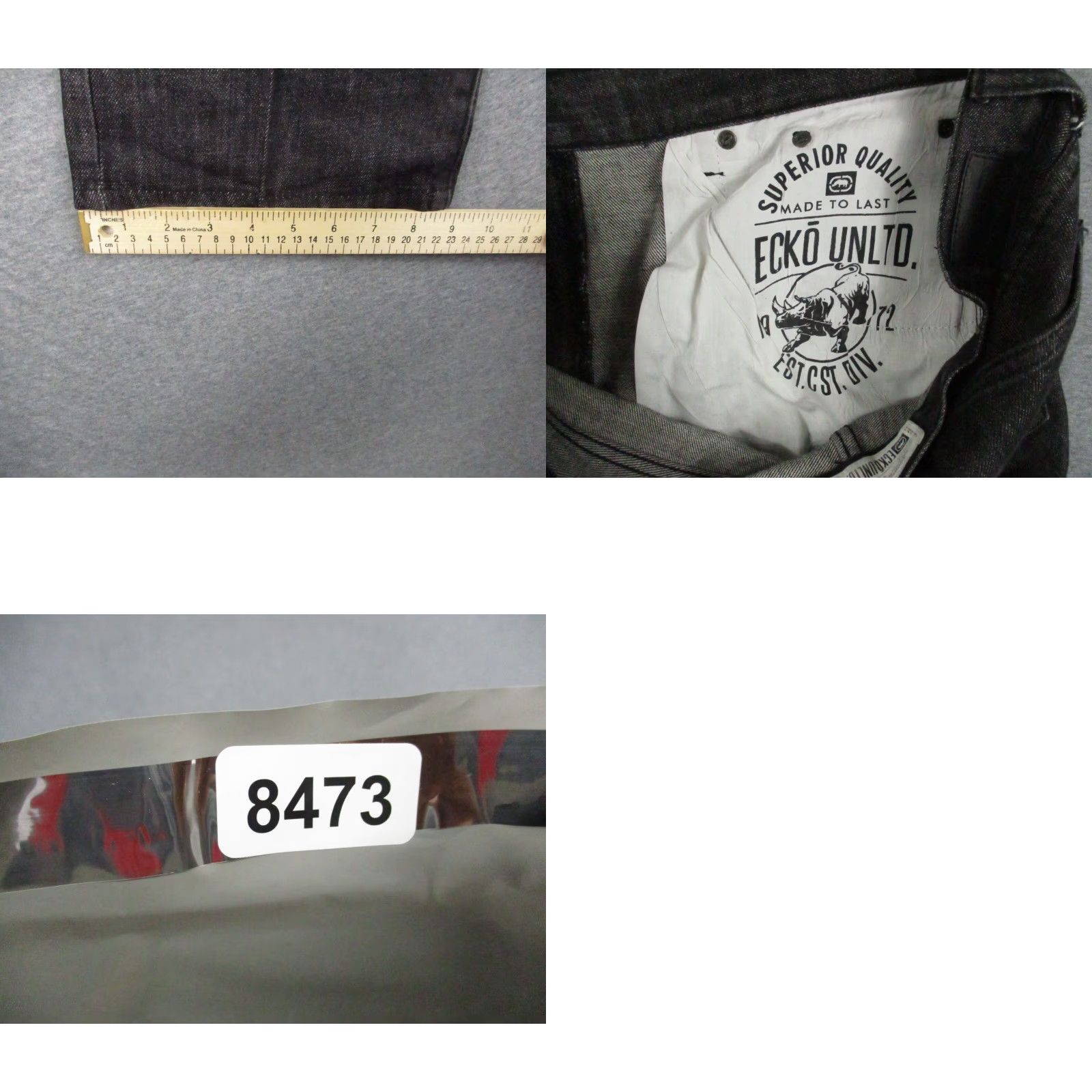 Vintage Echo 714 Jeans Mens Straight Fit 36 Black Denim 5-Pocket Regular Zip Fly Dark Wash Vintage No Size US 36 / EU 52 - 9 Thumbnail