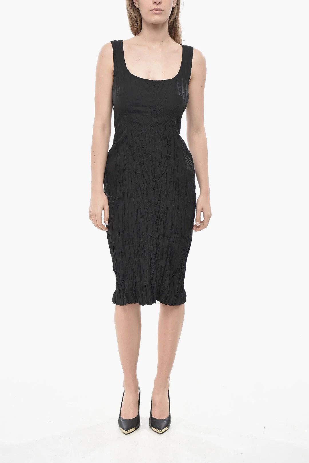 Bottega Veneta og1mm0426 Midi Dress in Black Size XS / US 0-2 / IT 36-38 - 1 Thumbnail