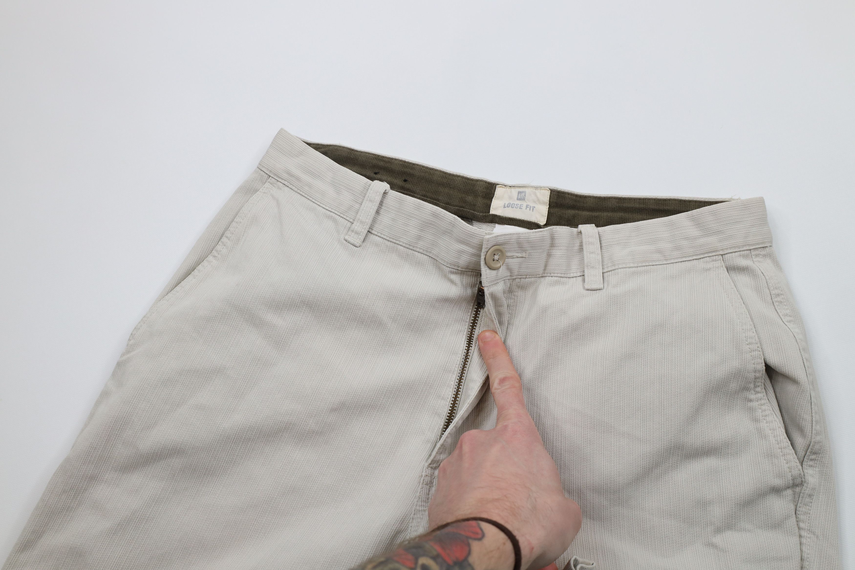 Gap × Vintage Vintage Gap Loose Fit Wide Leg Striped Chino Pants Beige Size US 32 / EU 48 - 6 Thumbnail