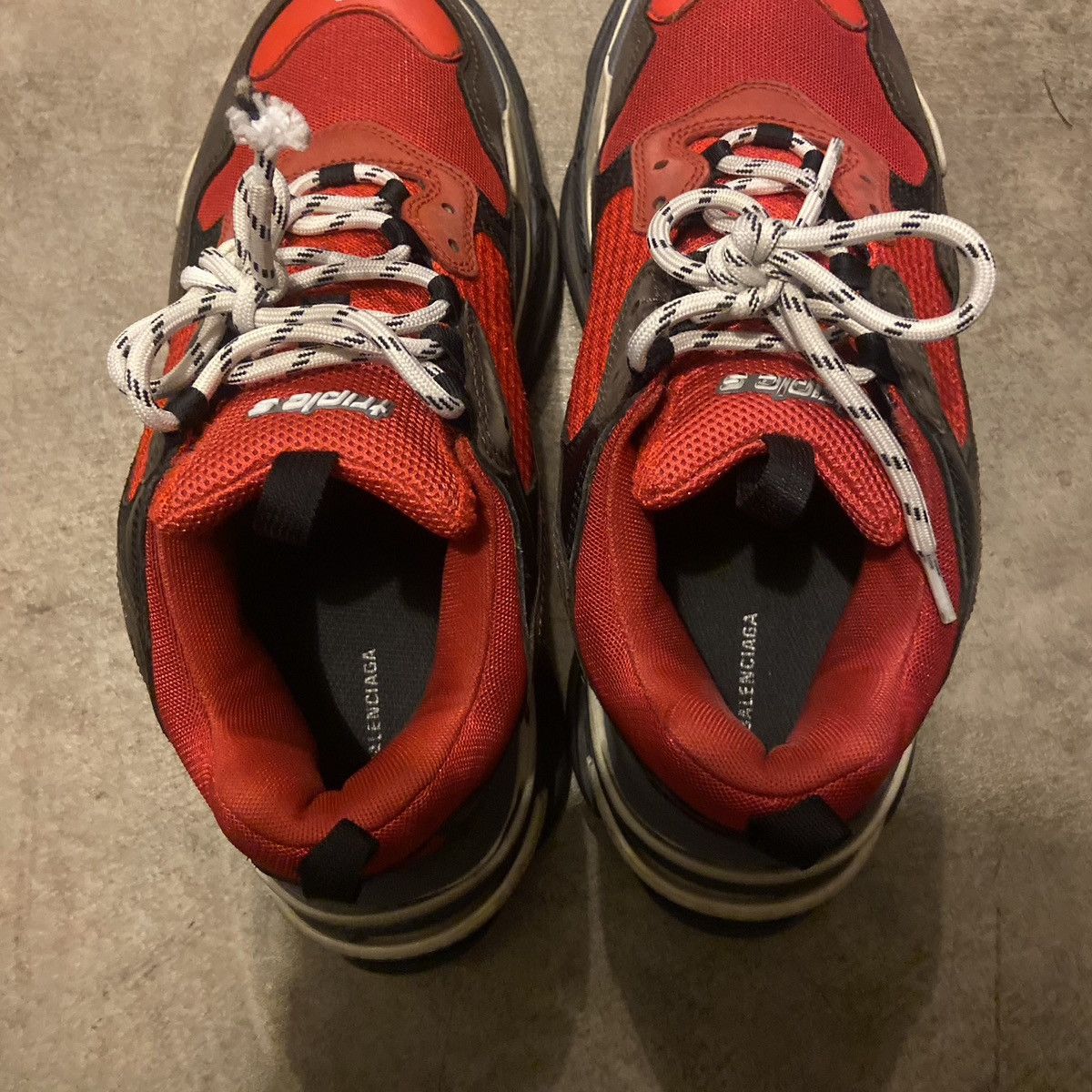 Balenciaga × Designer Balenci Triple S Red Distressed Size US 9 / EU 42 - 5 Thumbnail