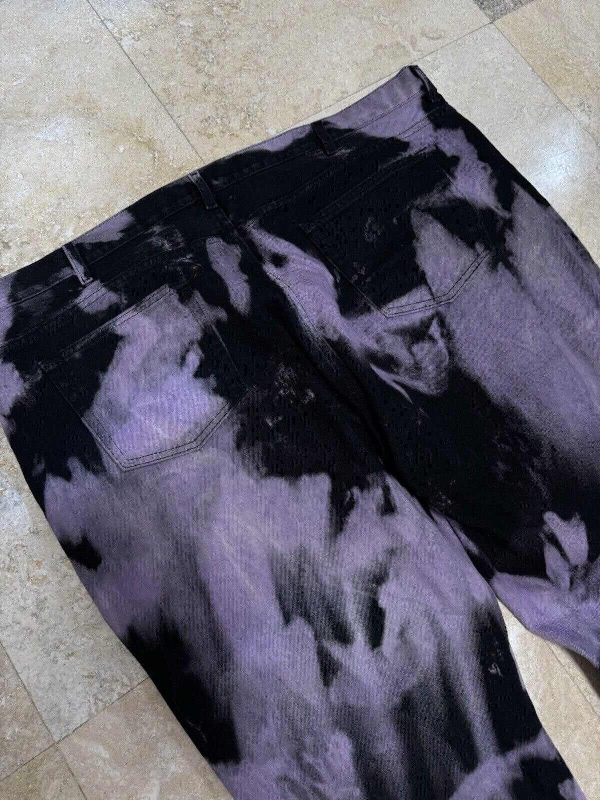 Designer Custom Streetwear Stacked Jeans Tie Dyed Purple Halloween Size US 44 / EU 60 - 6 Thumbnail