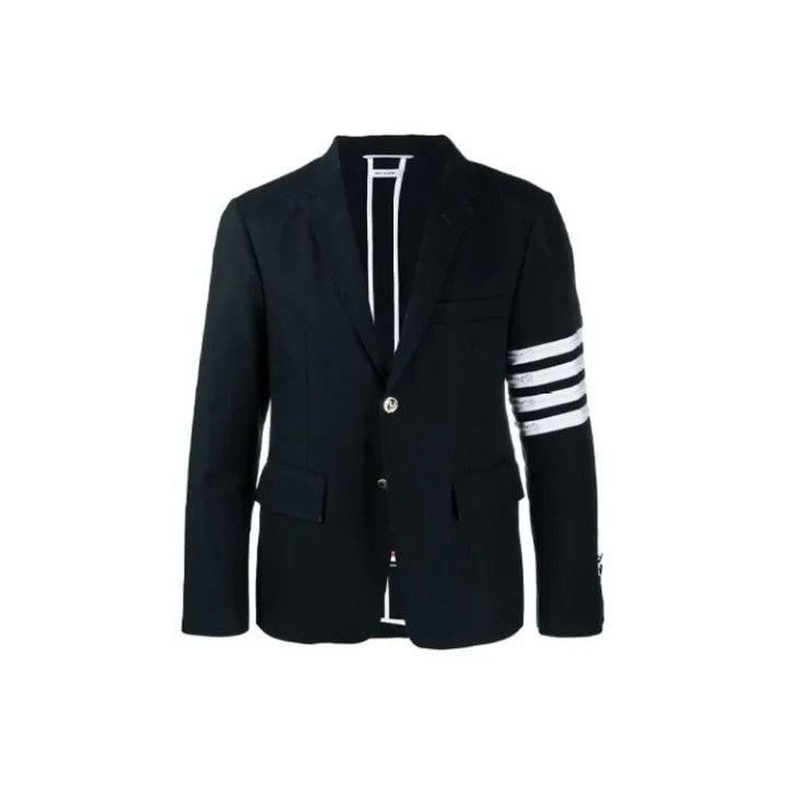 Thom Browne Thom Browne Blue Casual Suit with Stripes Size US L / EU 52-54 / 3 - 1 Thumbnail