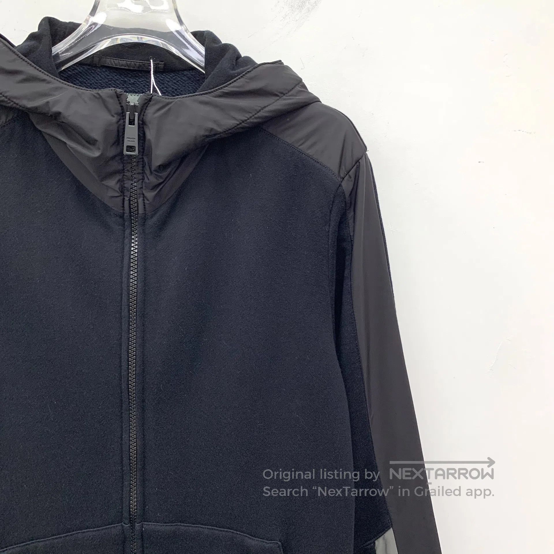Prada Prada Black Cotton Hooded Zipper Long Sleeve Jacket| Size US S / EU 44-46 / 1 - 3 Thumbnail