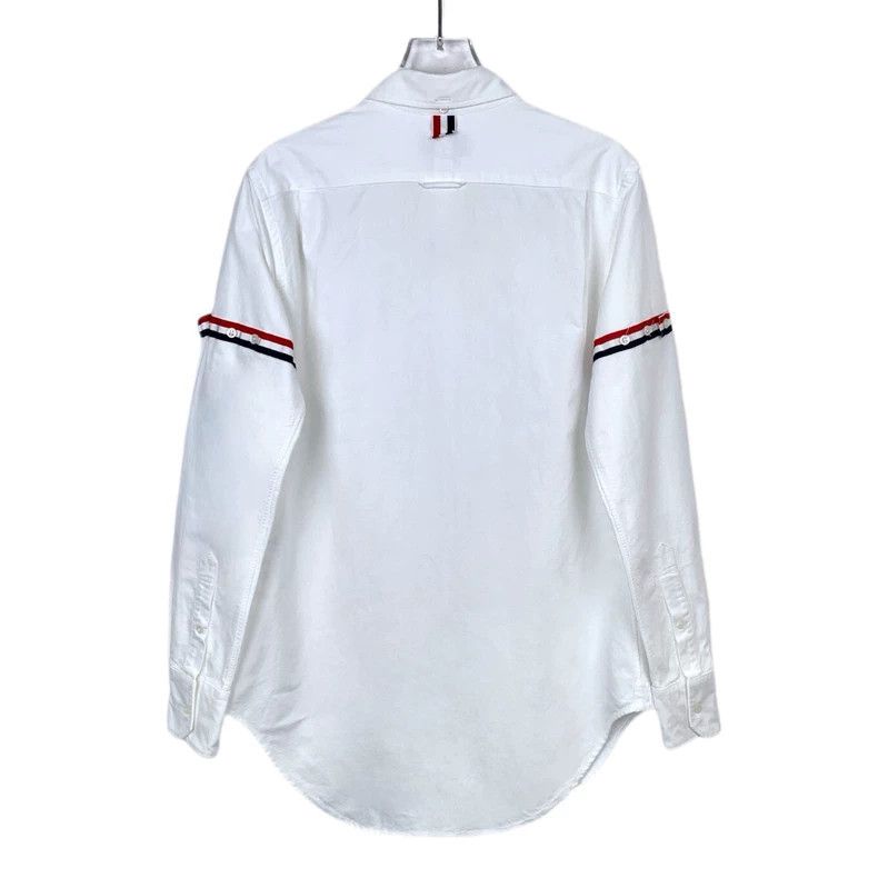 Thom Browne Thom Browne White classic double-sleeved cotton lapel long- Size US S / EU 44-46 / 1 - 2 Thumbnail