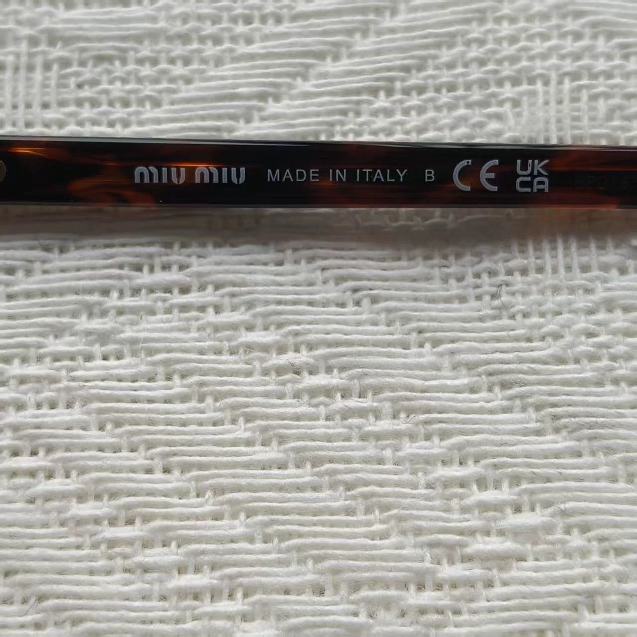 Miu Miu MIU MIU Nerd Logo Temple Oval Shades Tortoiseshell Unisex Size ONE SIZE - 7 Thumbnail