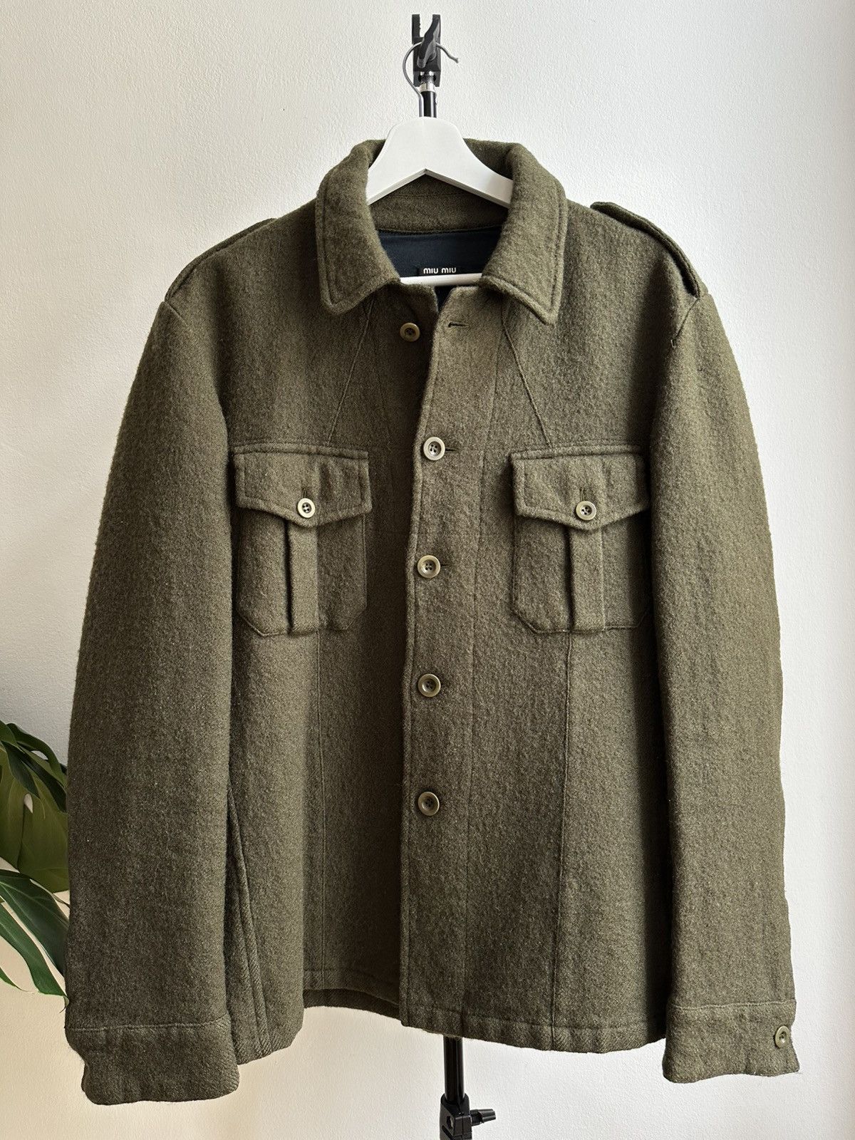 Miu Miu Vintage A/W2001 Military Army Mohair Wool Jacket