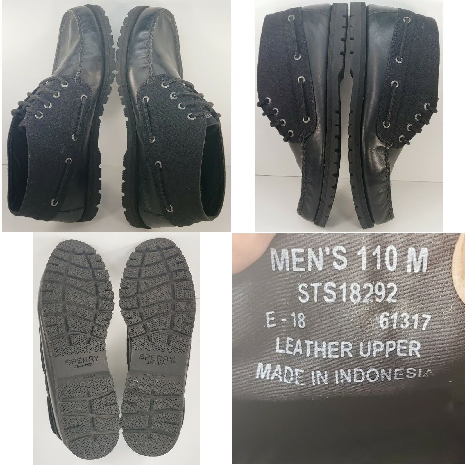 Sperry Sperry Top-Sider Leeward Mini Lug Chukka Boots STS18292 Black Leather Mens 11M Shoe, Boot, Lug, Canvas, Leather, Sperry Top-Sider Leeward, Mens, 11M Size US L / EU 52-54 / 3 - 8 Thumbnail