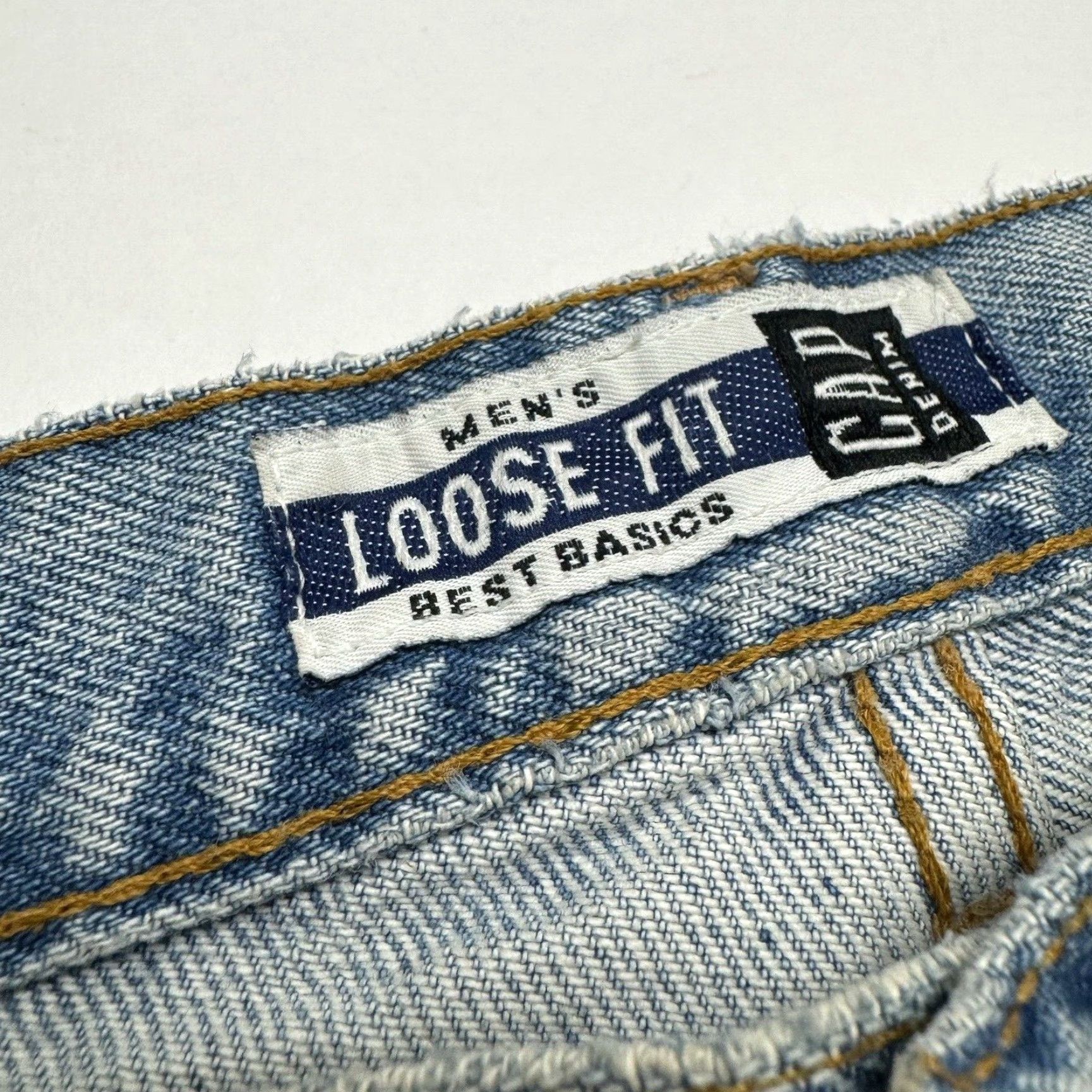 Gap VINTAGE GAP Denim Jeans 90s Distressed Loose Fit Wide-Leg Men 35x30 Blue USA Week 1990s Mens Size US 35 - 5 Thumbnail
