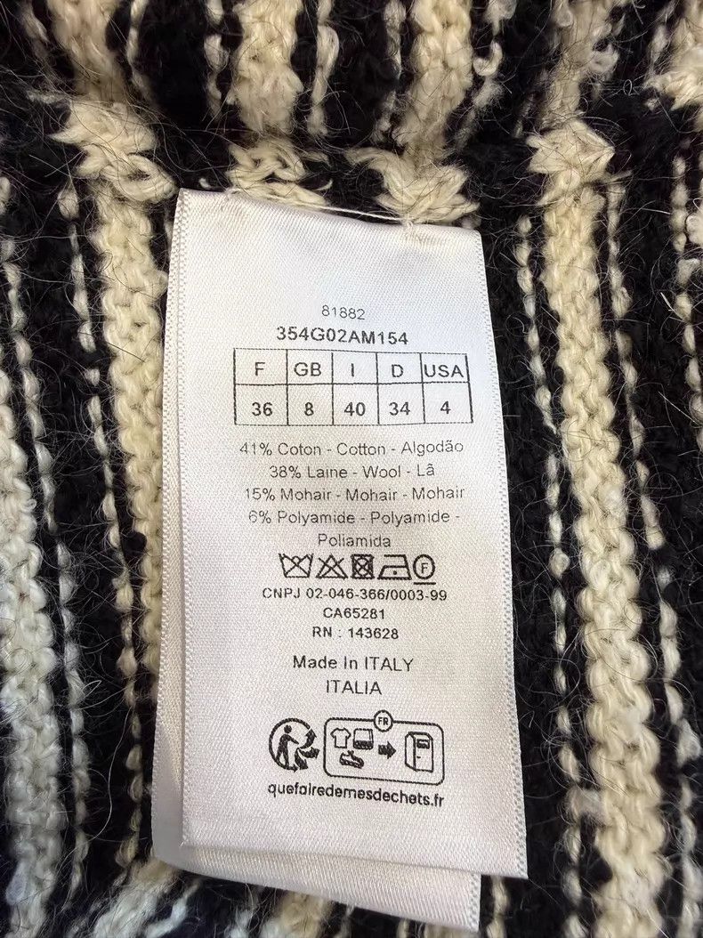 Dior Dior Black and white striped knitted cardigan coat Size XS / US 0-2 / IT 36-38 - 5 Thumbnail