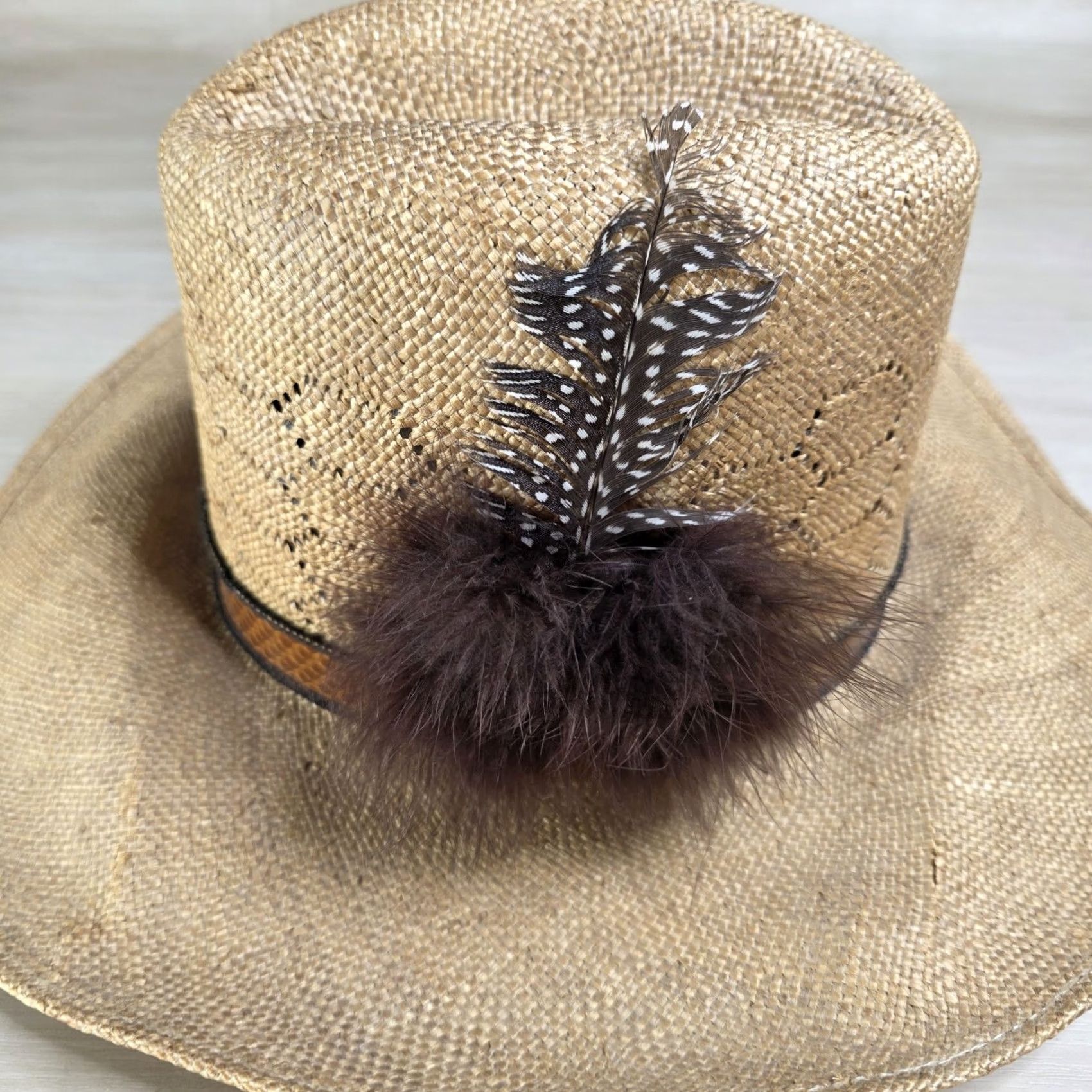 Stetson VINTAGE Stetson Roadrunner Cowboy Hat Size 7 Straw Beige Mens Size ONE SIZE - 3 Thumbnail