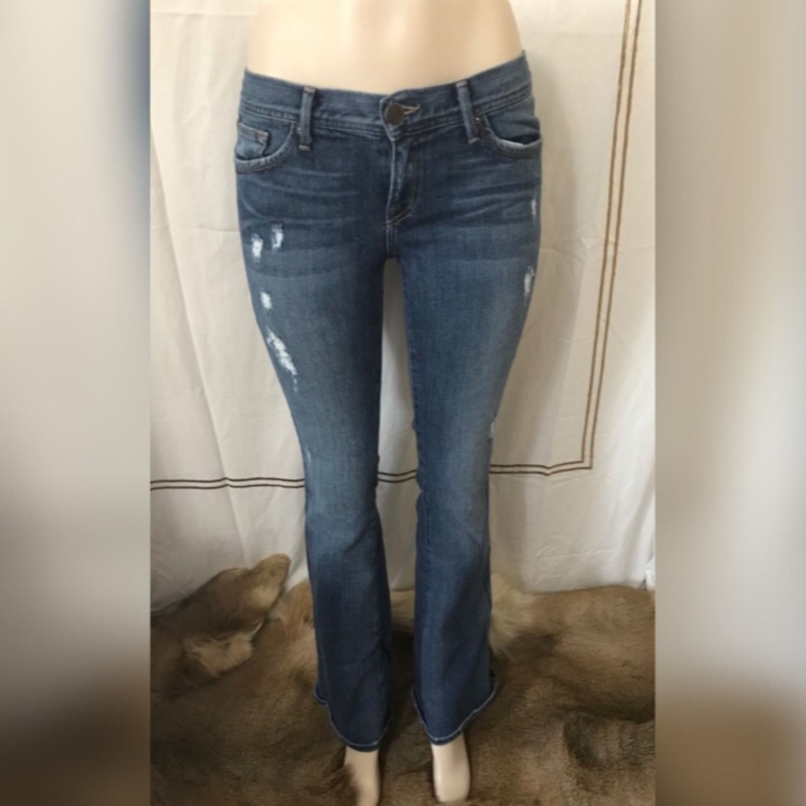 Bebe Bebe Blue 98% Cotton Distressed Blue Jeans Size 28 Size 28" / US 6 / IT 42 - 2 Thumbnail