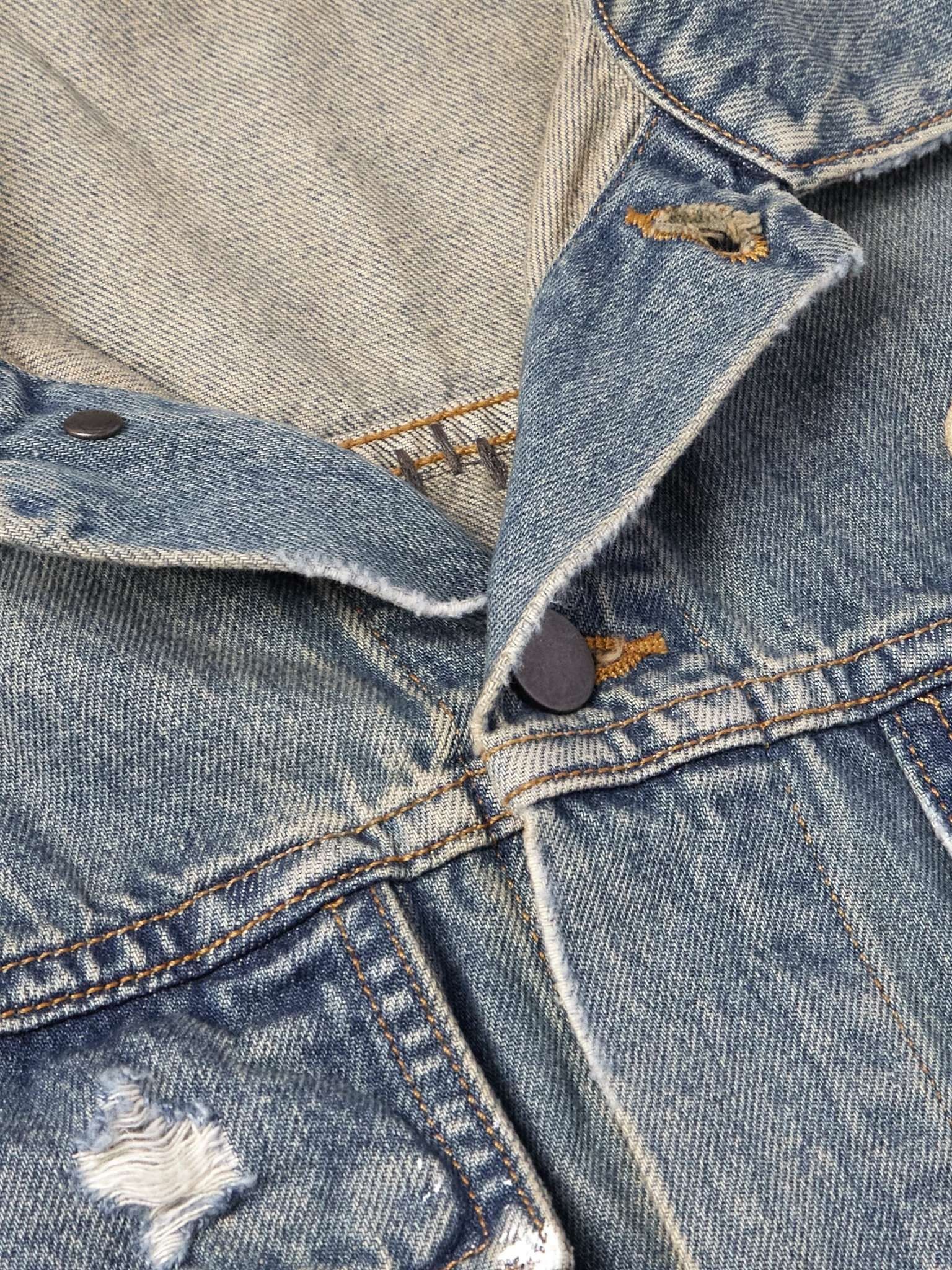 Amiri o1s1wg110326 Pegasus Denim Trucker Jacket in Blue Size US S / EU 44-46 / 1 - 4 Thumbnail