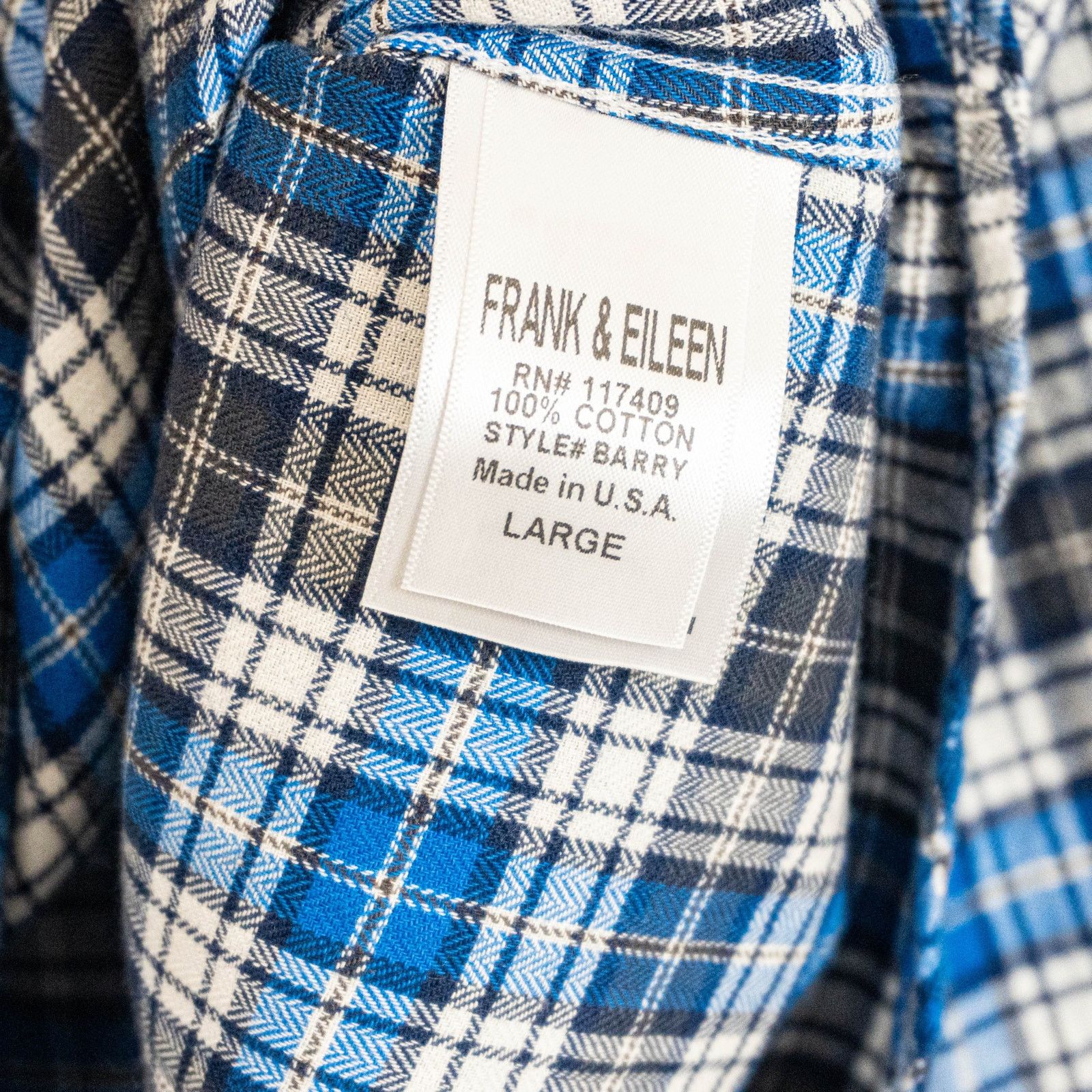 Frank & Eileen Frank & Eileen Button up BARRY Shirt Blue Plaid Flannel L Size L / US 10 / IT 46 - 9 Thumbnail