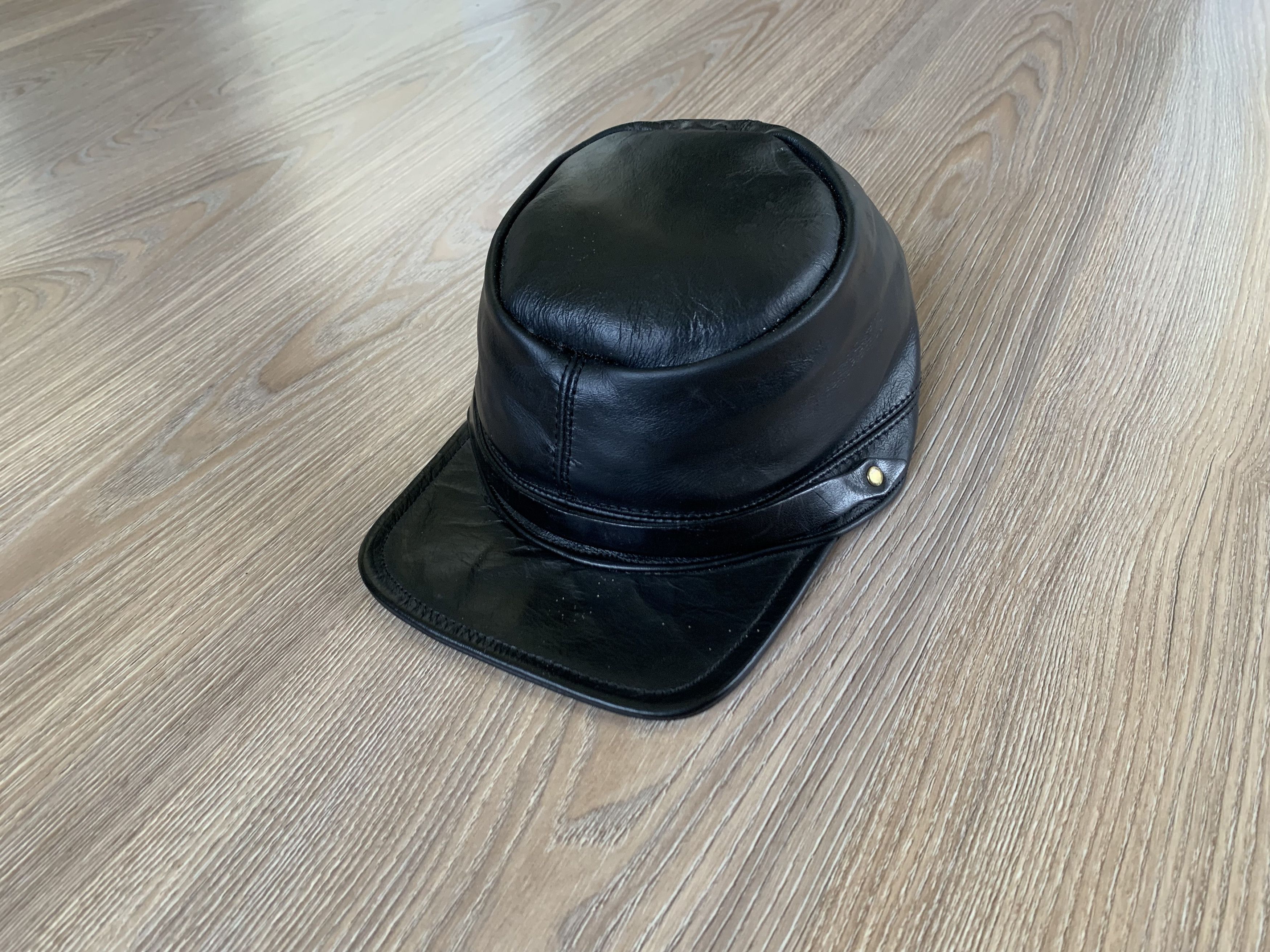 Designer Vintage Rare Made In Usa Leather Cap Size ONE SIZE - 2 Thumbnail