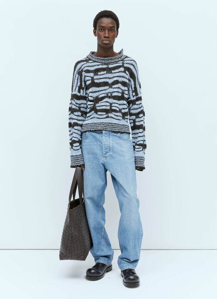 Bottega Veneta Bottega Veneta Distorted Stripe Cotton Sweater Size US M / EU 48-50 / 2 - 3 Thumbnail