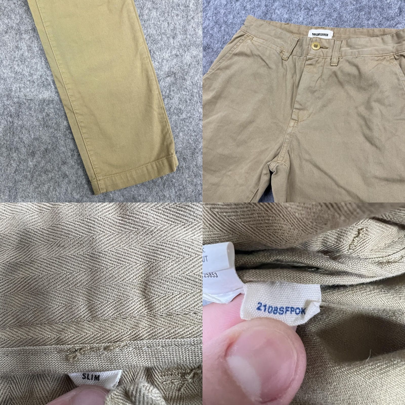 Taylor Stitch Taylor Stitch Foundation Pants Mens 28x32 Beige Slim Chino Organic Cotton Casual Size US 28 / EU 44 - 8 Thumbnail