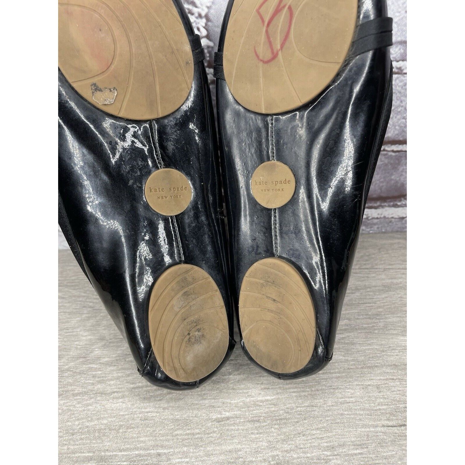 Kate Spade Kate Spade Black Patent Leather Slip On Bow Ballet Flats Sho Size US 6 / IT 36 - 7 Thumbnail